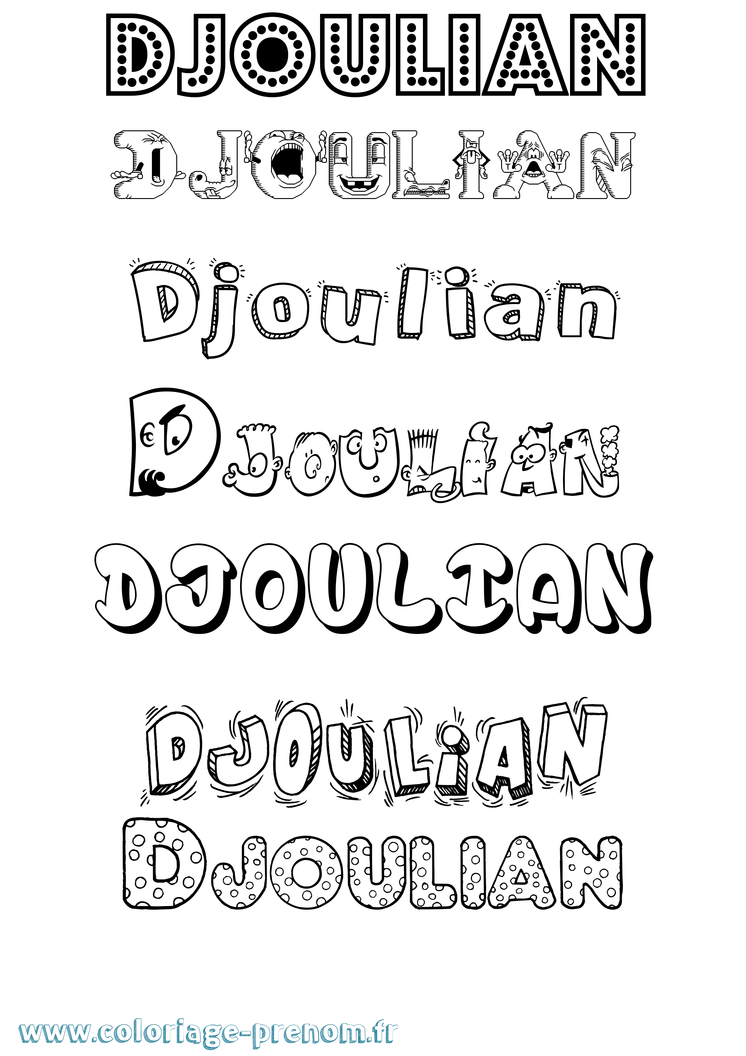 Coloriage Djoulian Fun Coloriage prénom Djoulian Fun