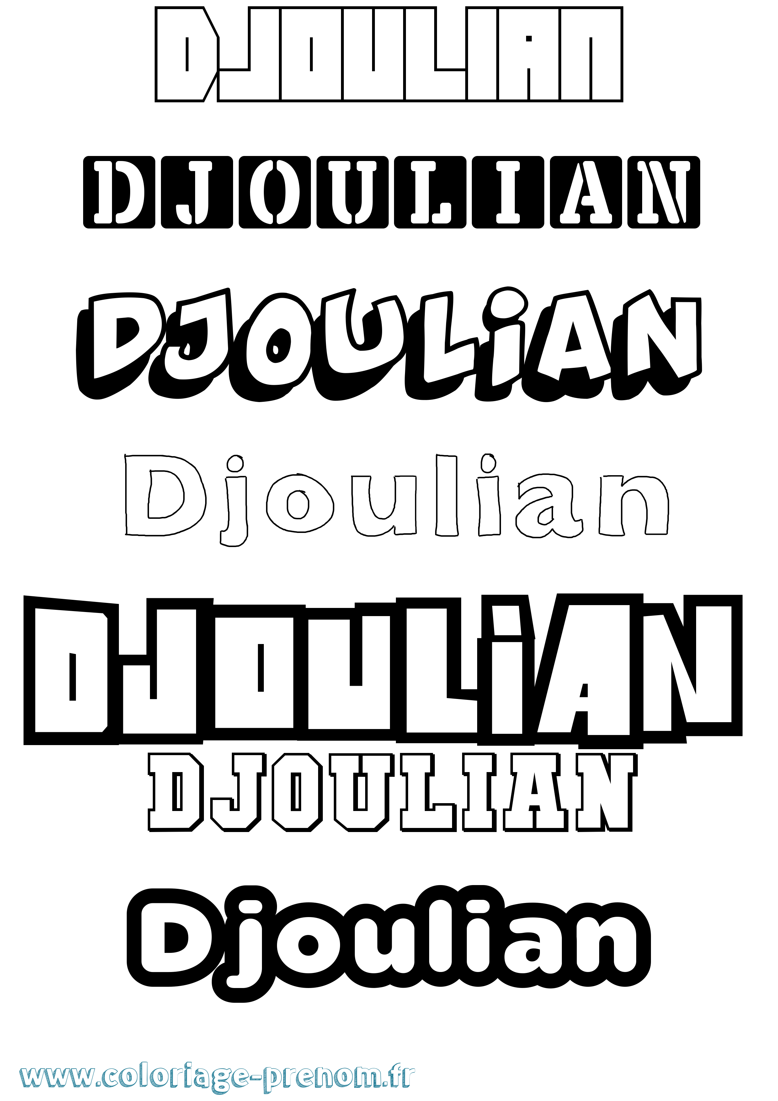 Coloriage prénom Djoulian Simple