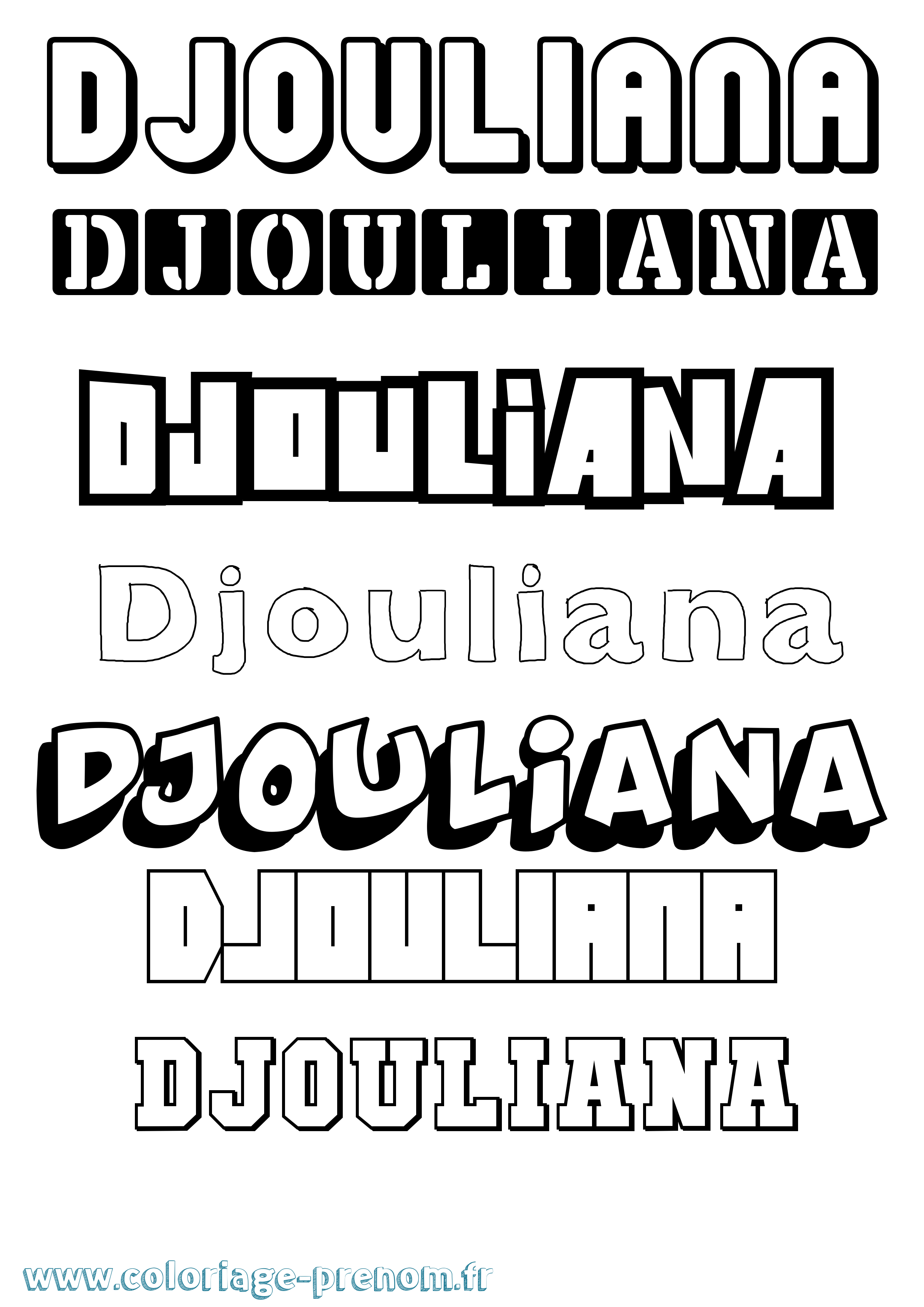 Coloriage prénom Djouliana Simple