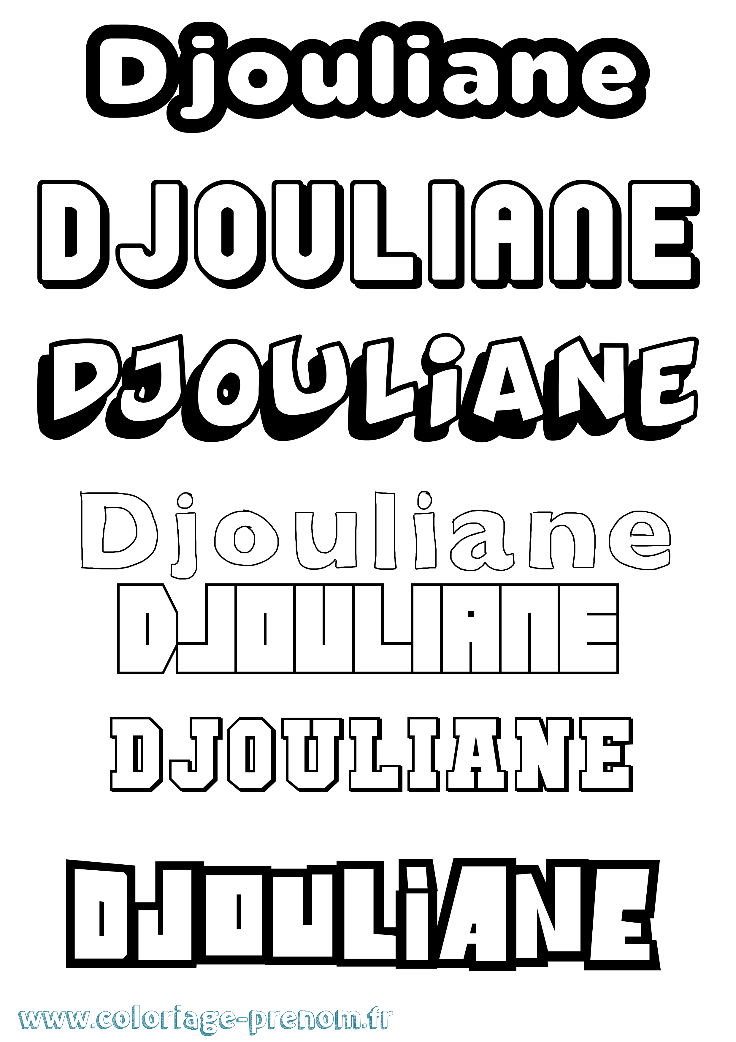 Coloriage prénom Djouliane Simple