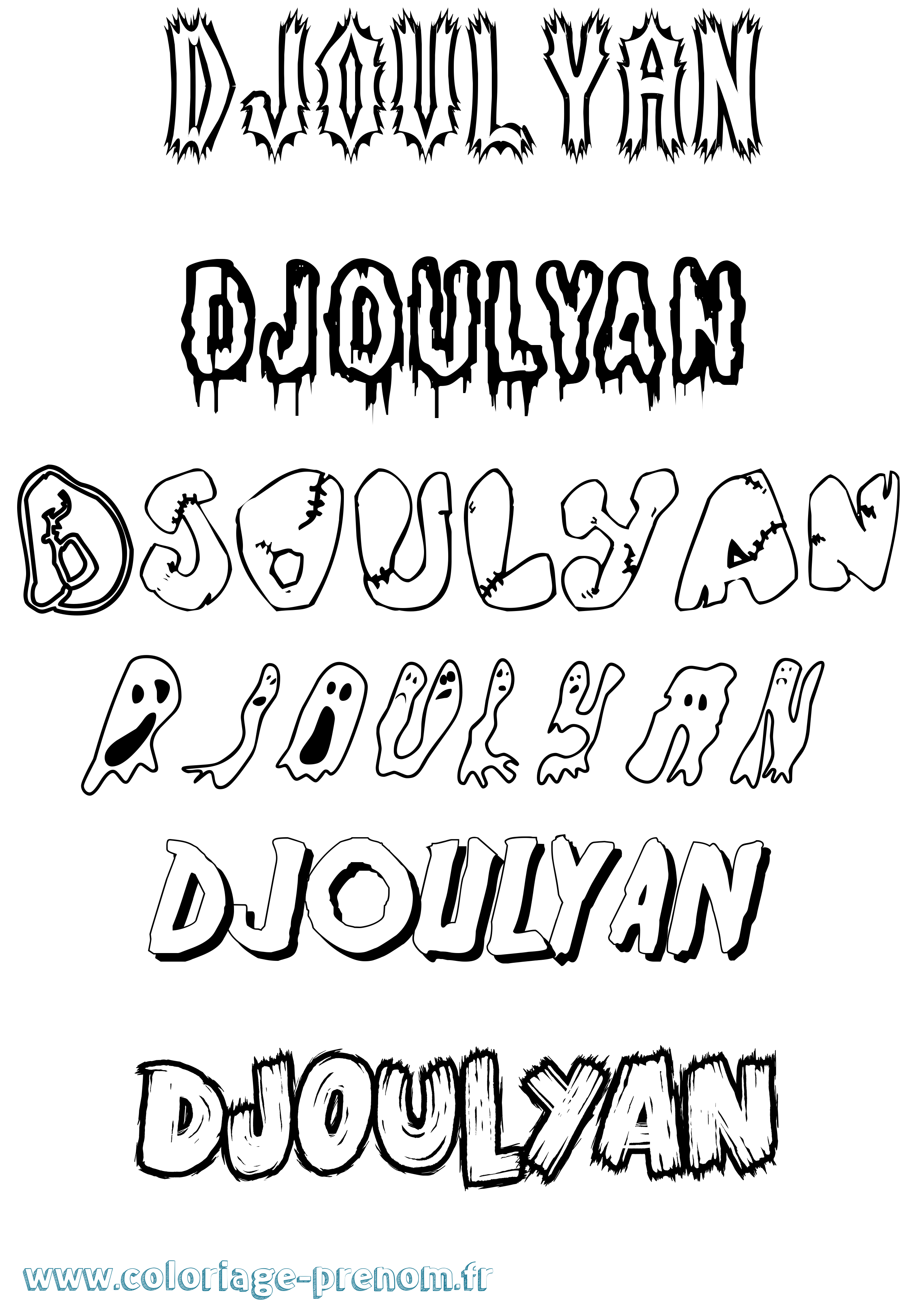 Coloriage prénom Djoulyan Frisson