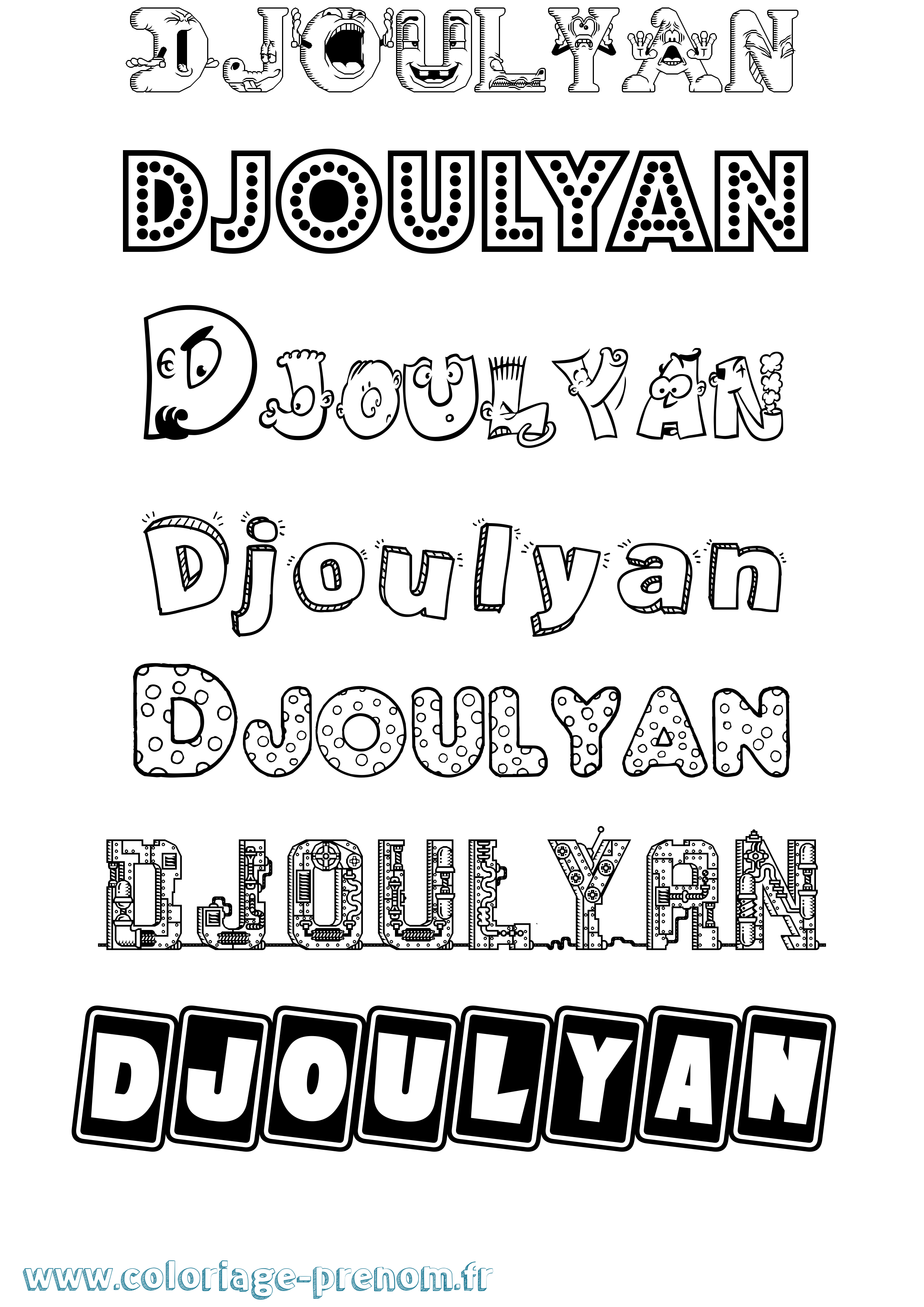 Coloriage prénom Djoulyan Fun