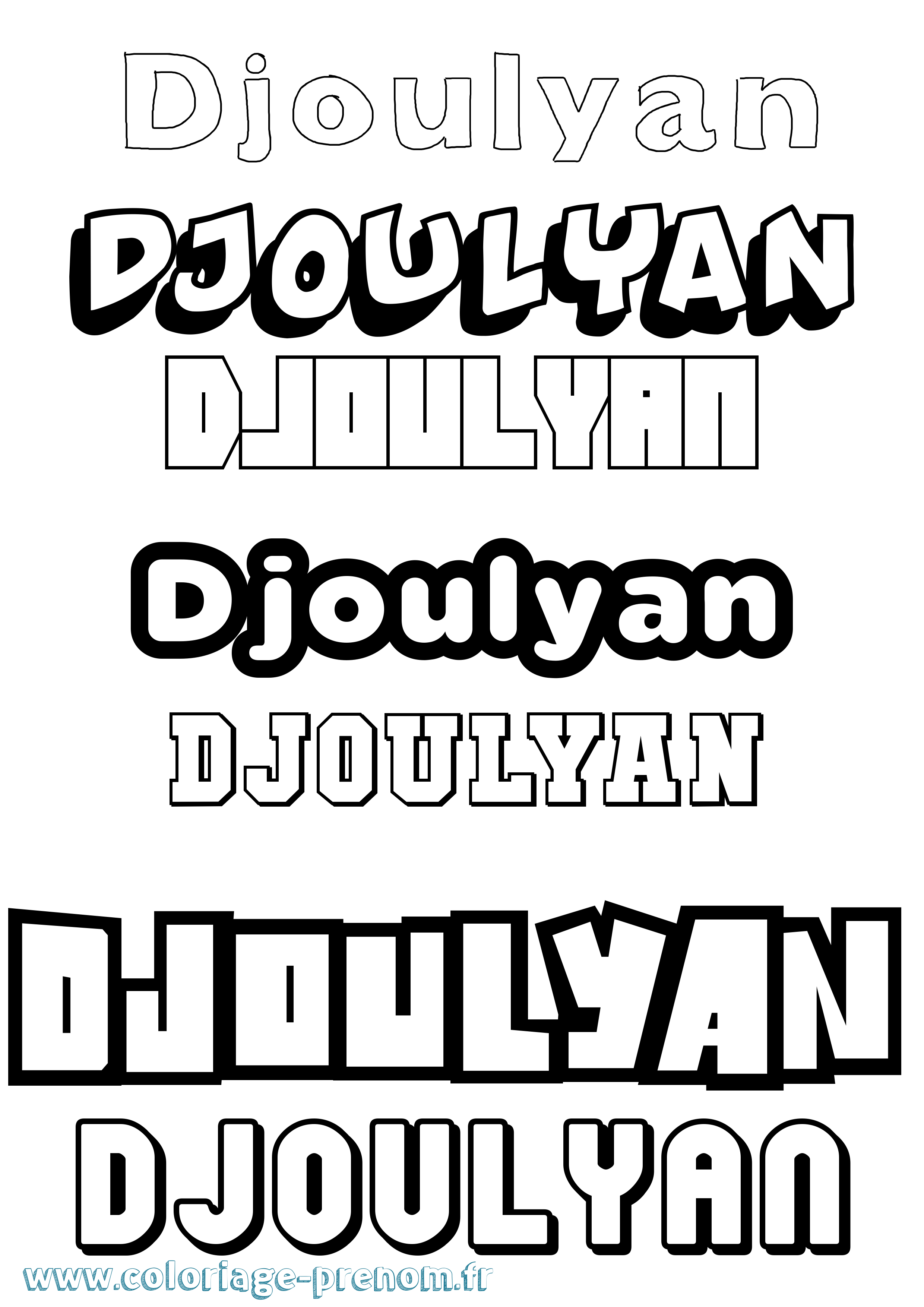 Coloriage prénom Djoulyan Simple