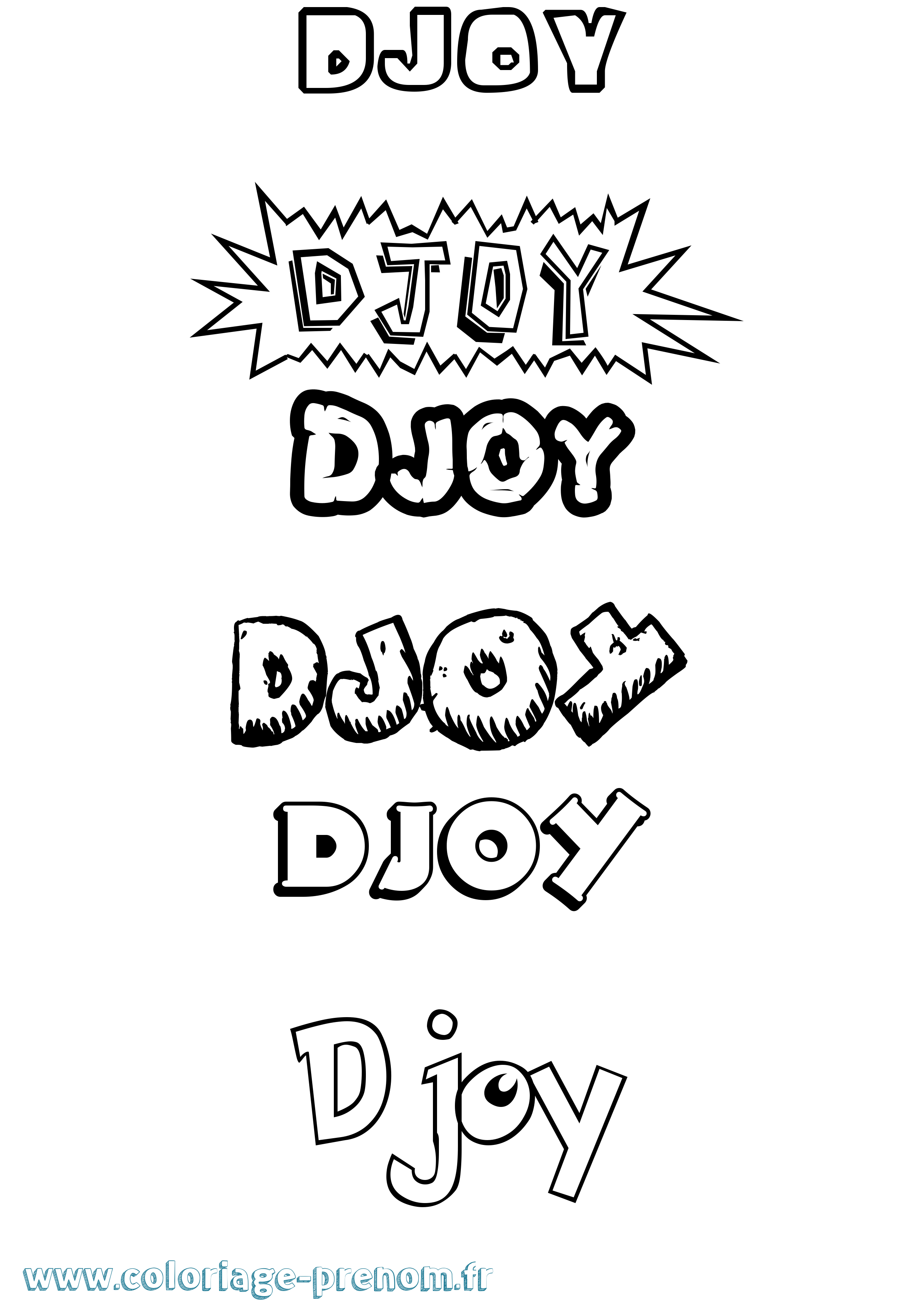Coloriage prénom Djoy Dessin Animé