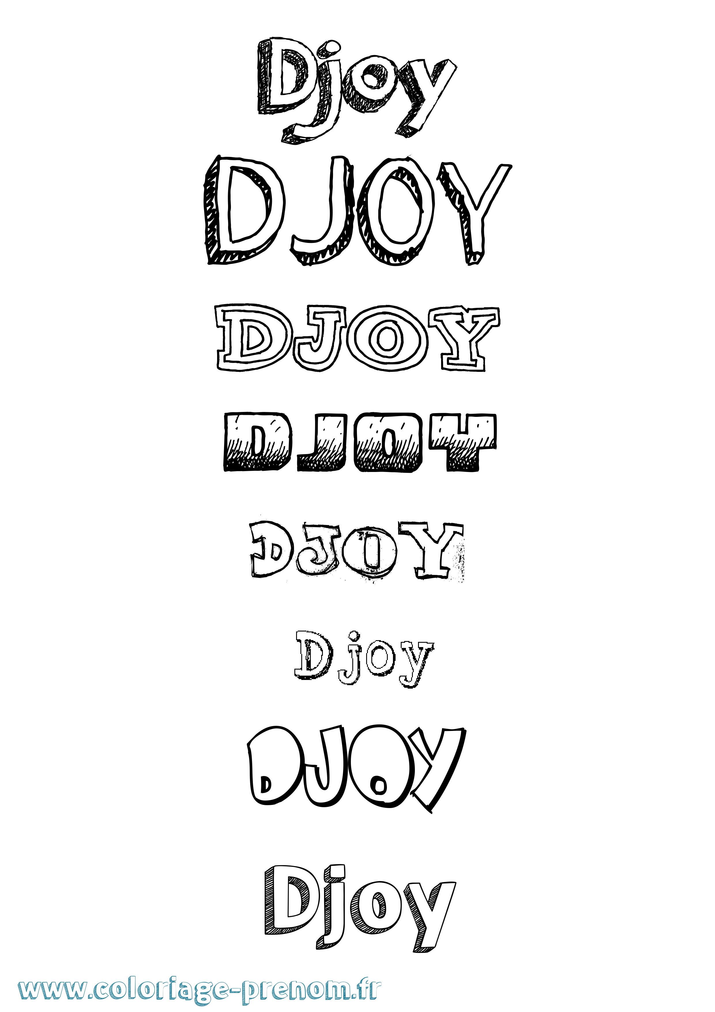 Coloriage prénom Djoy Dessiné