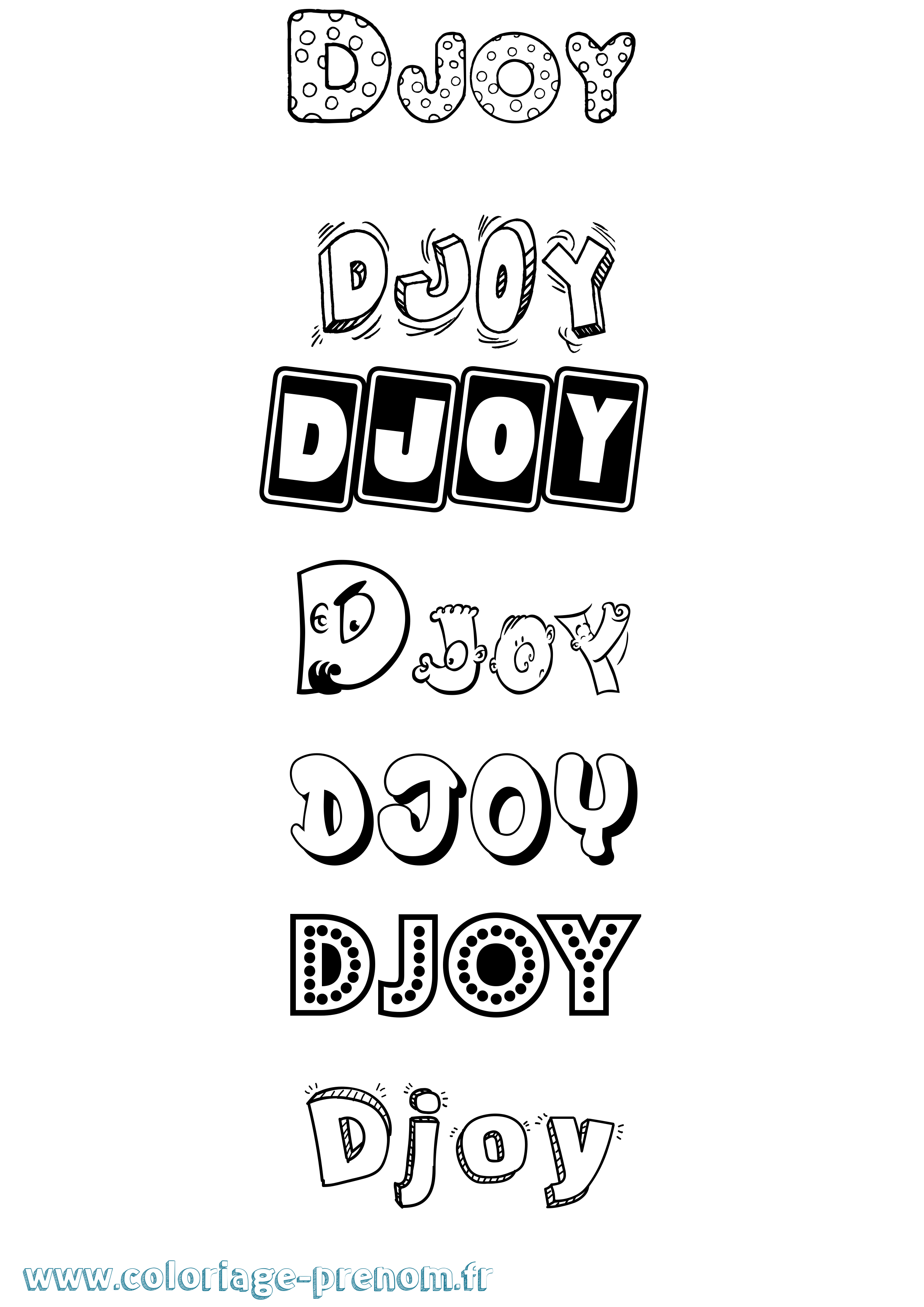 Coloriage prénom Djoy Fun