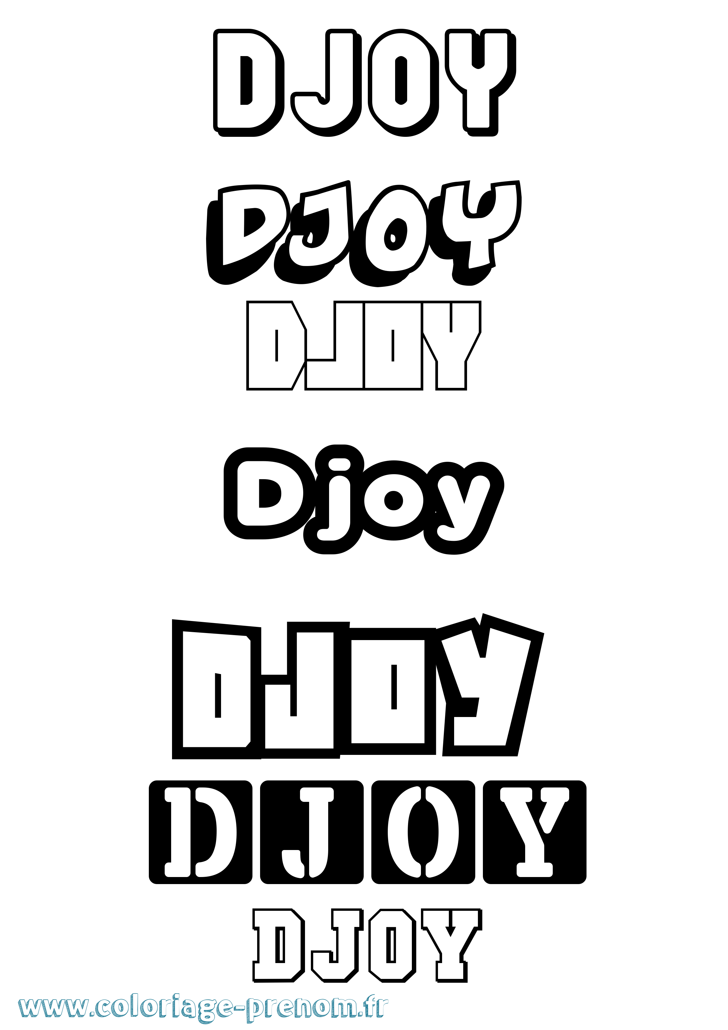 Coloriage prénom Djoy Simple