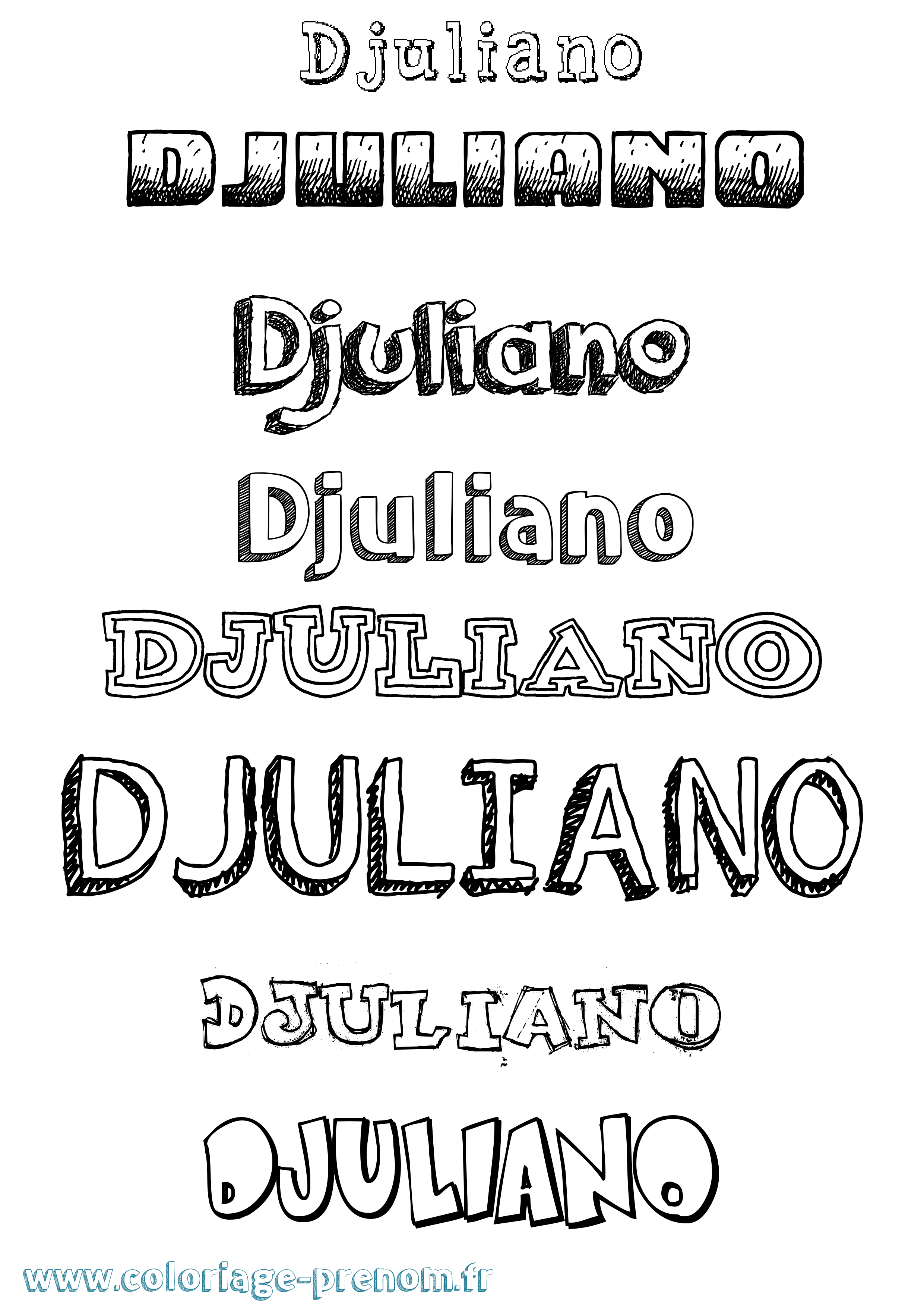 Coloriage prénom Djuliano Dessiné