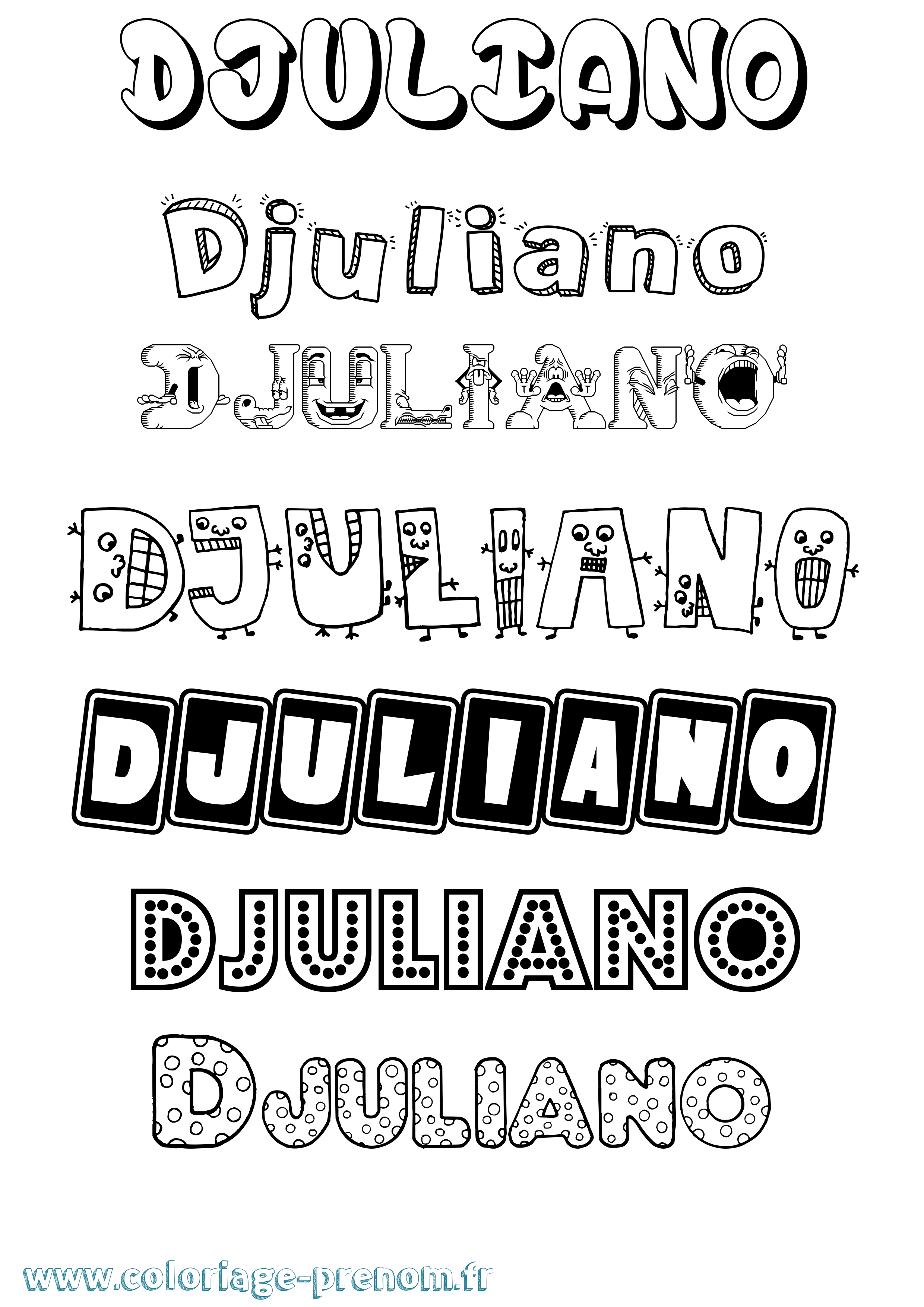 Coloriage prénom Djuliano Fun