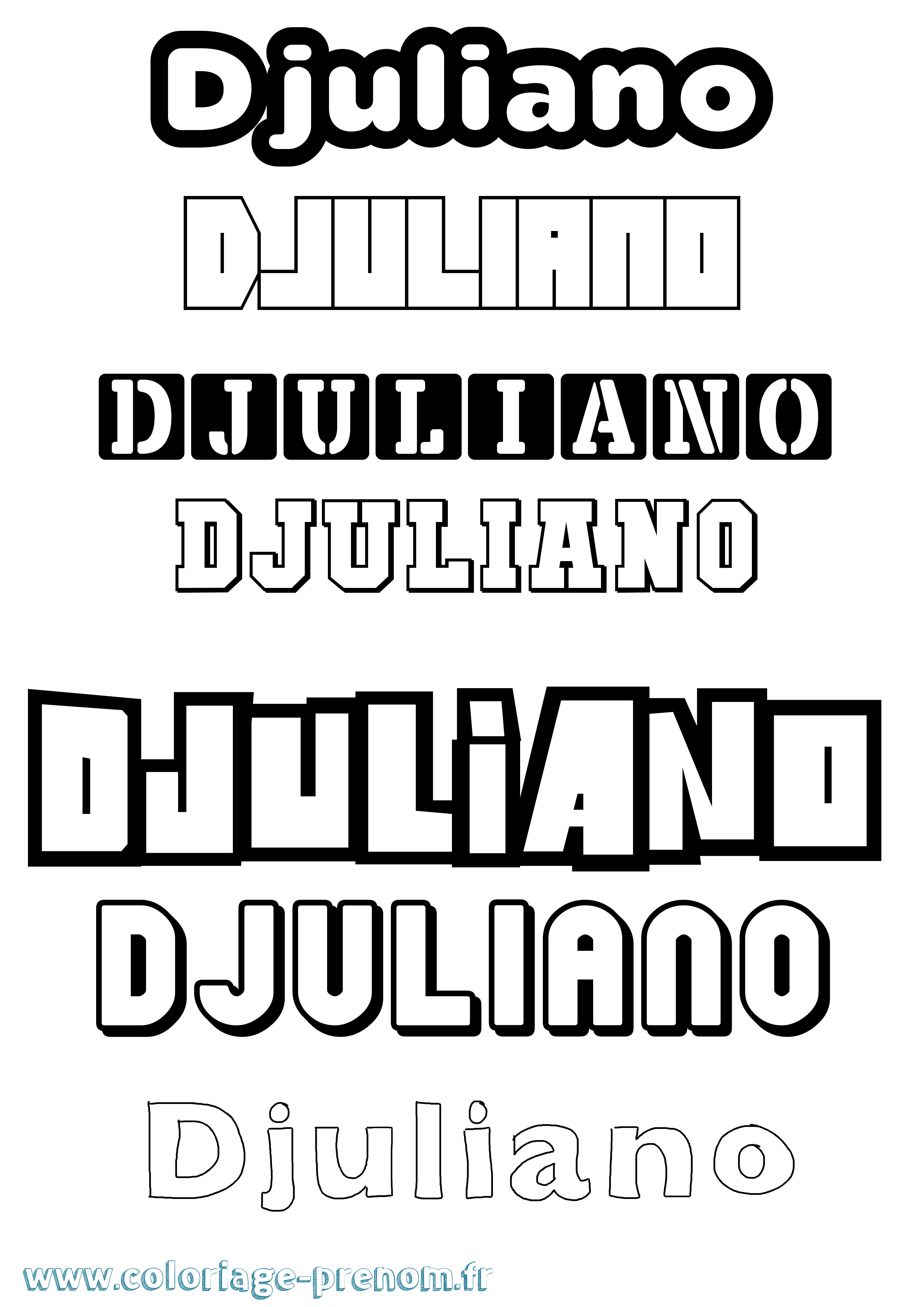 Coloriage prénom Djuliano Simple