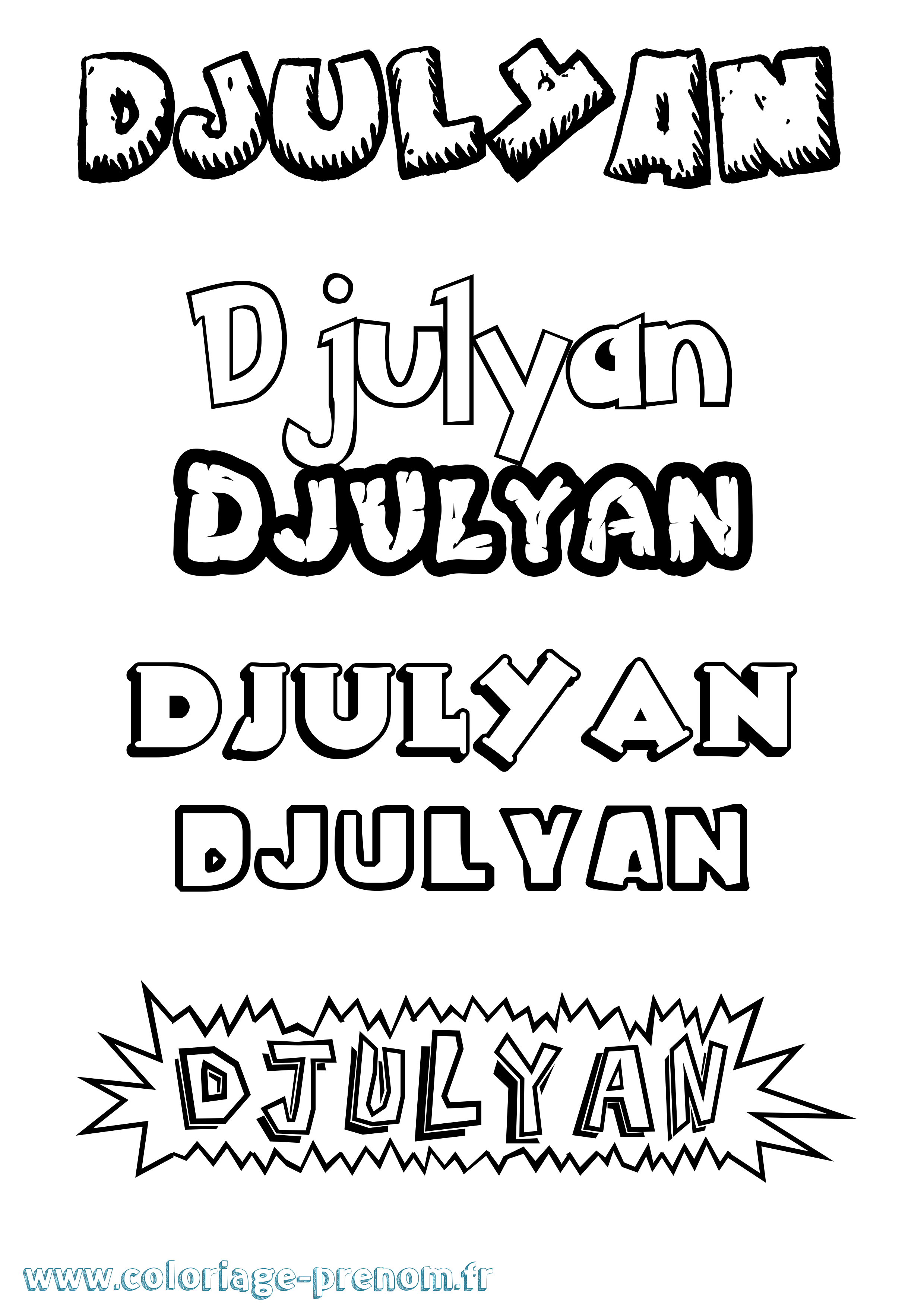Coloriage prénom Djulyan Dessin Animé