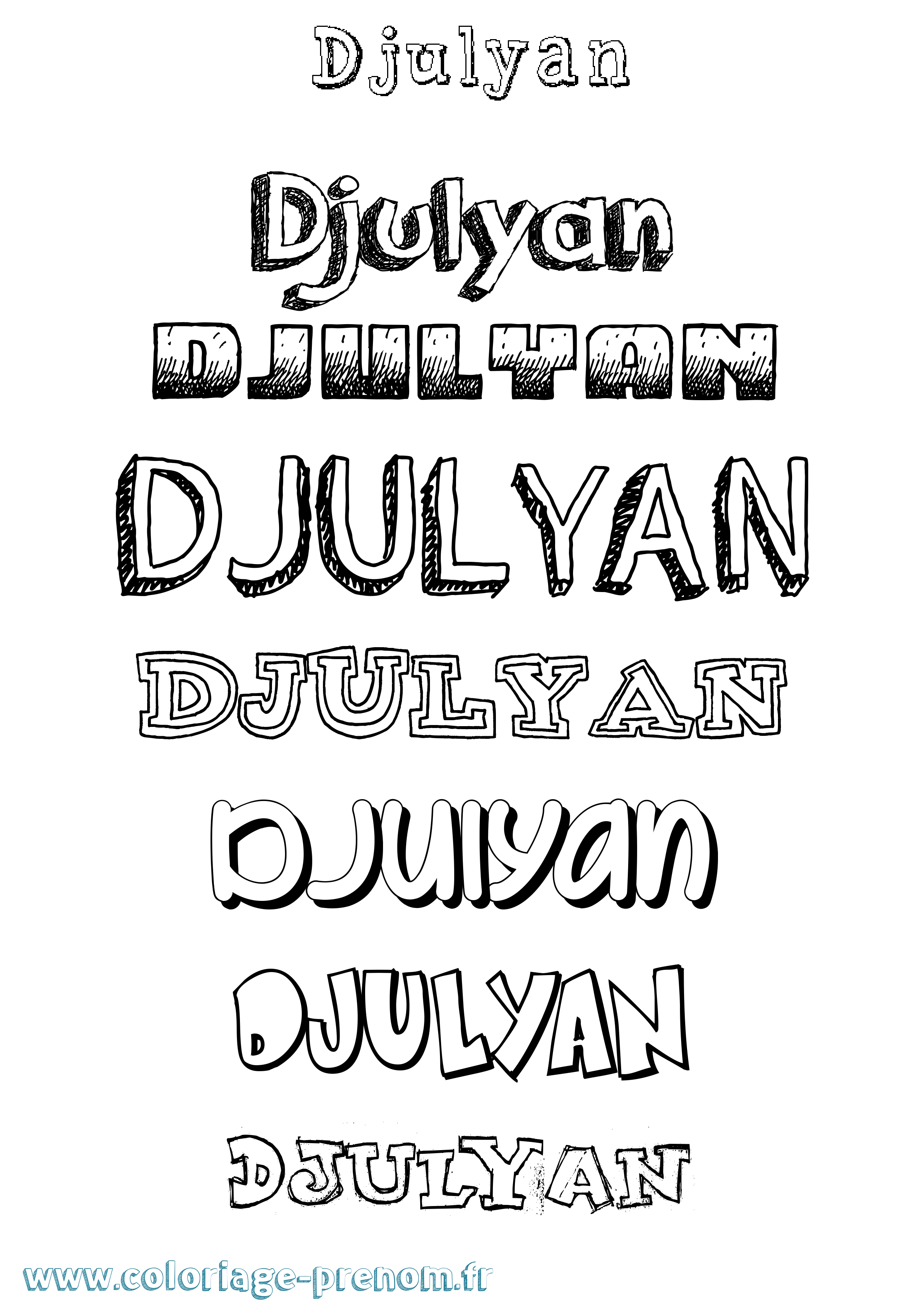 Coloriage prénom Djulyan Dessiné