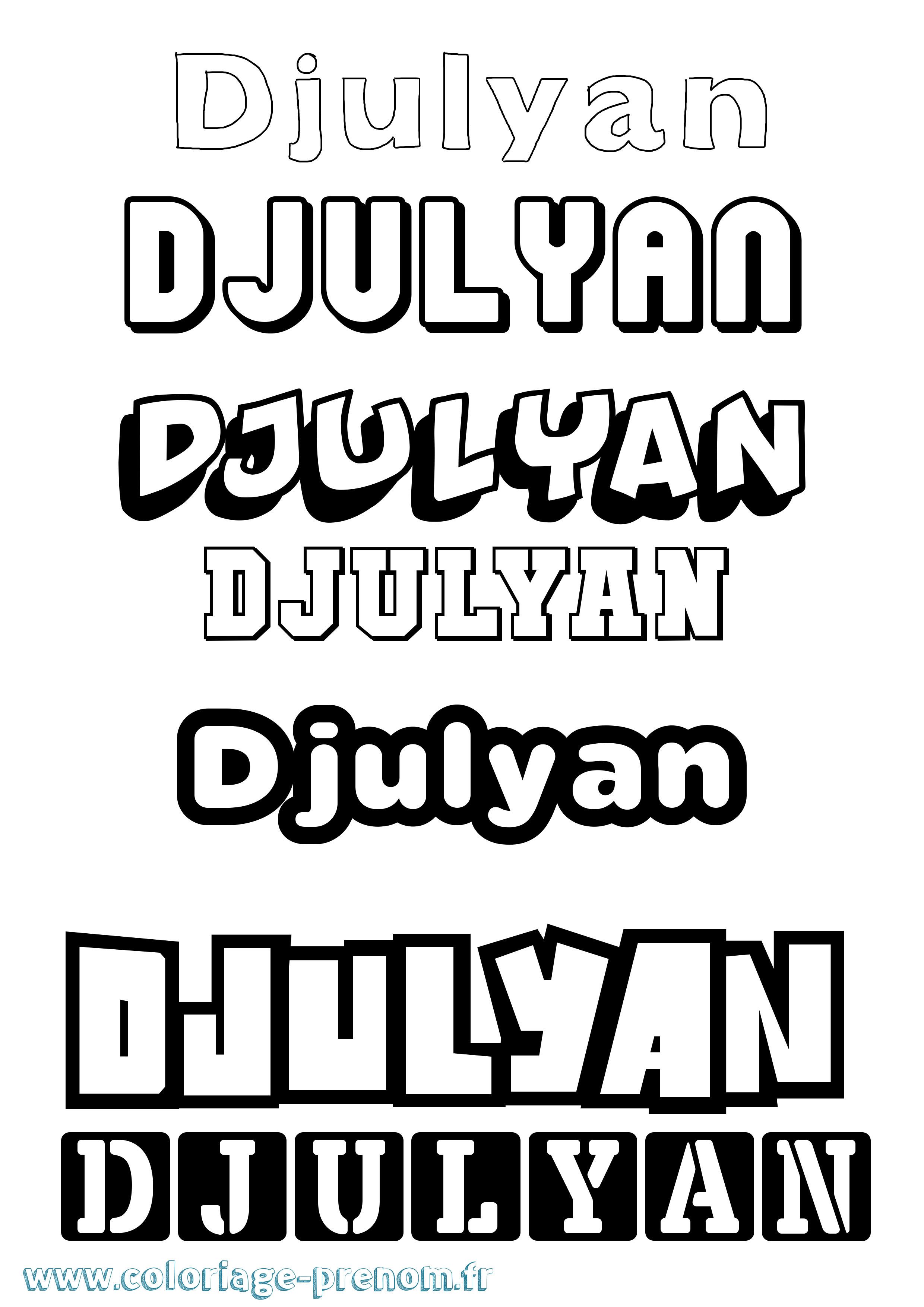 Coloriage prénom Djulyan Simple