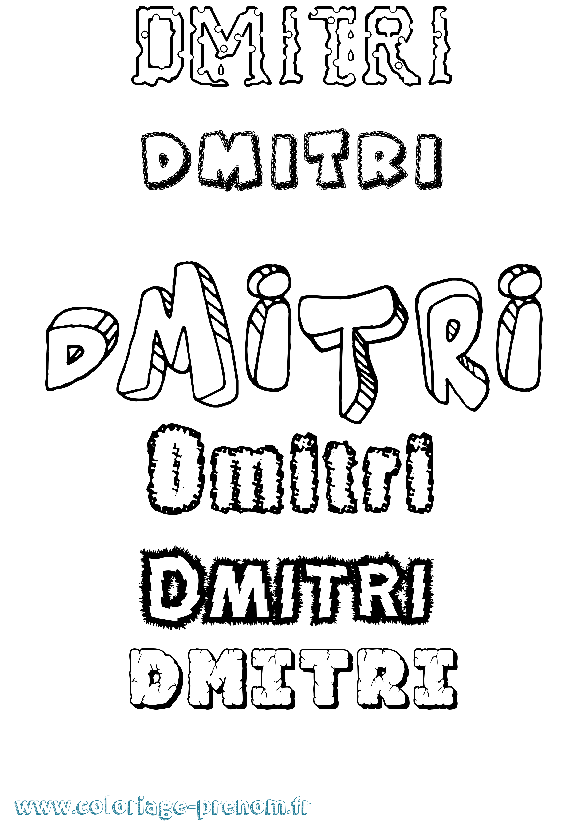 Coloriage prénom Dmitri Destructuré