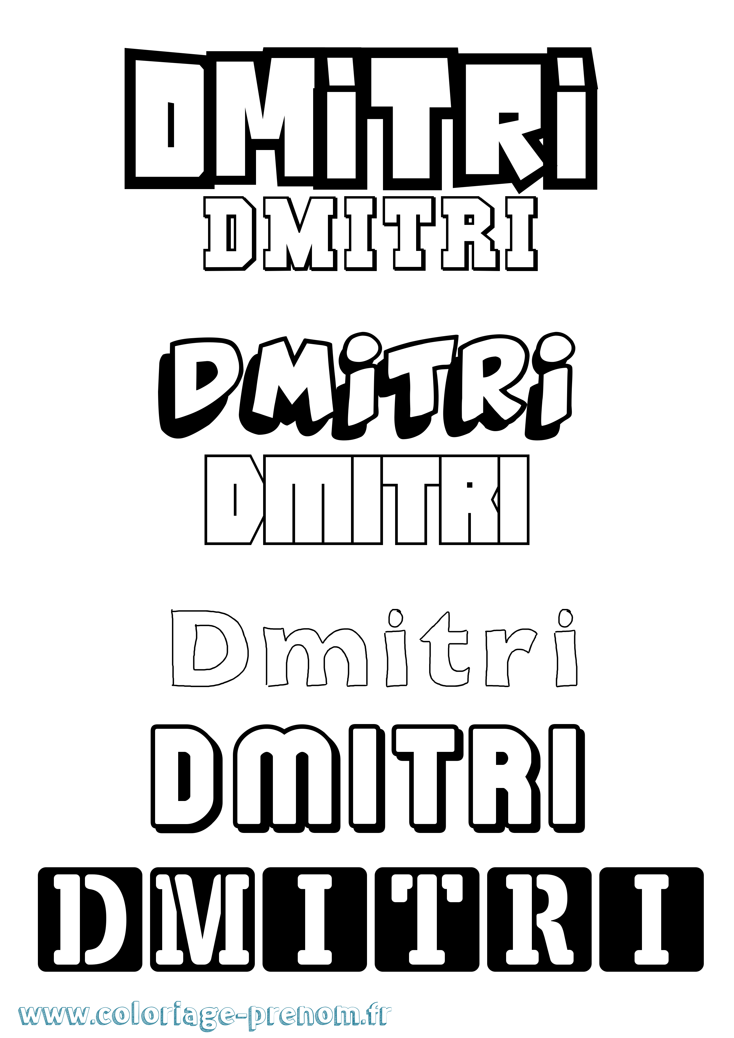 Coloriage prénom Dmitri Simple