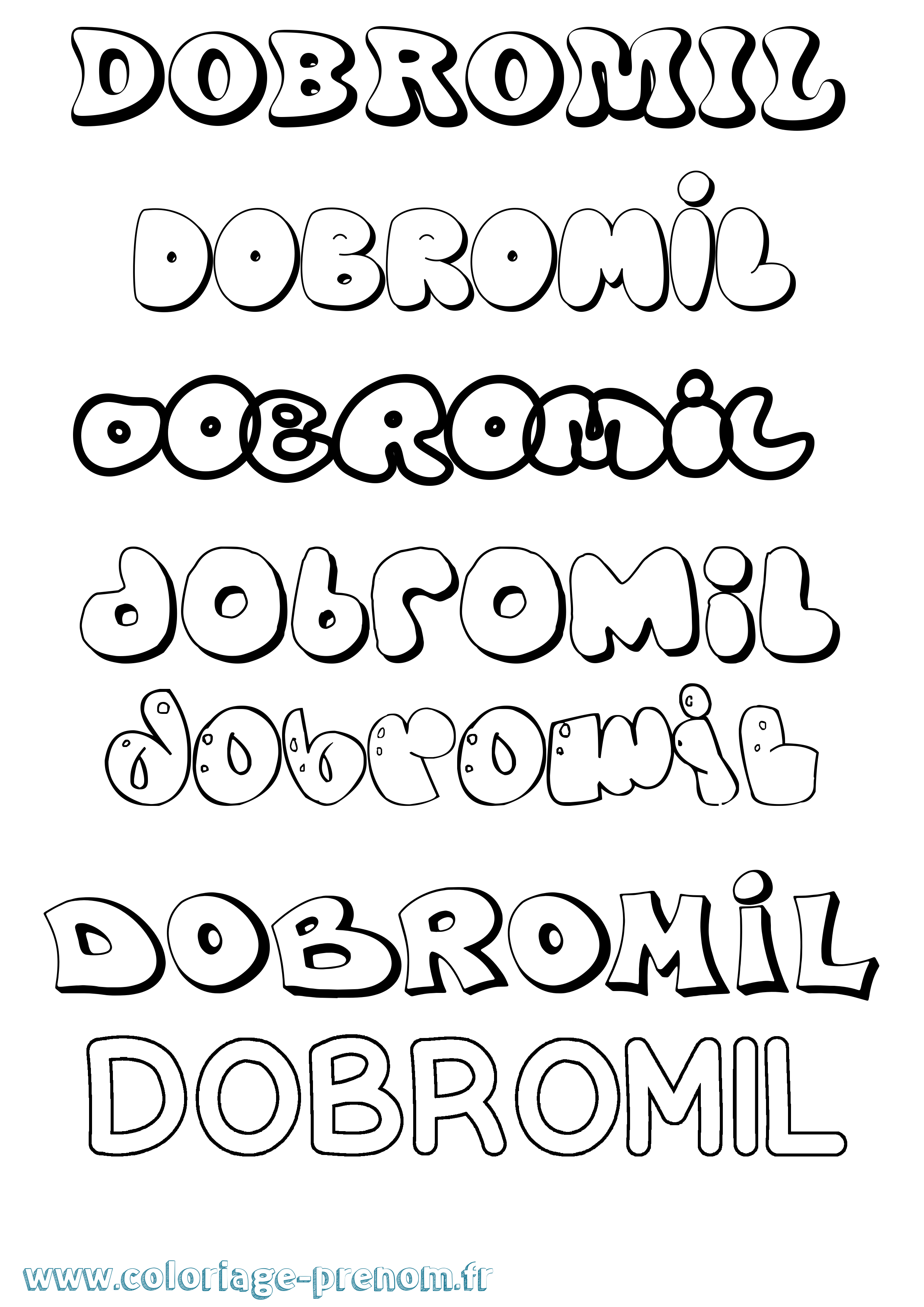 Coloriage Dobromil Bubble Coloriage prénom Dobromil Bubble