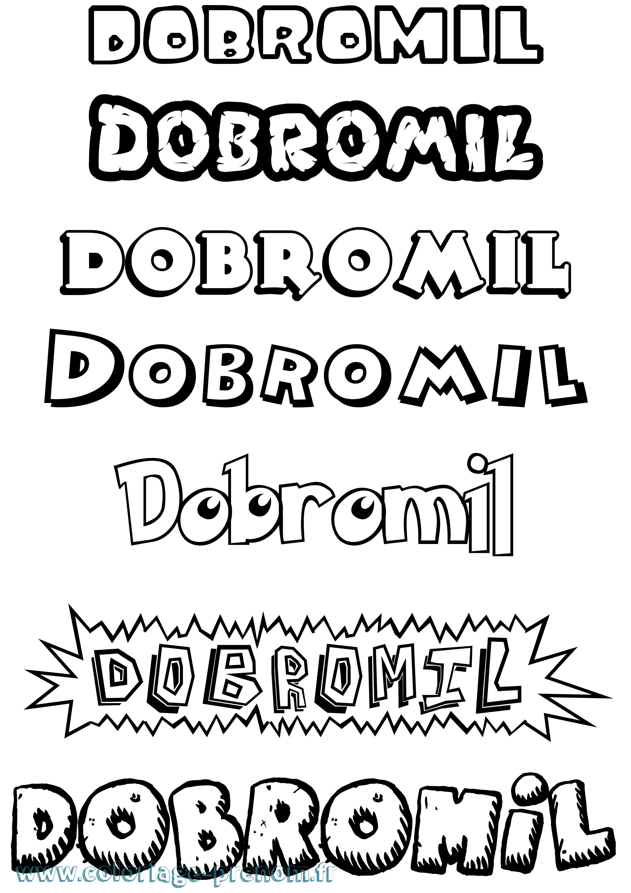 Coloriage Dobromil Dessin Animé Coloriage prénom Dobromil Dessin Animé