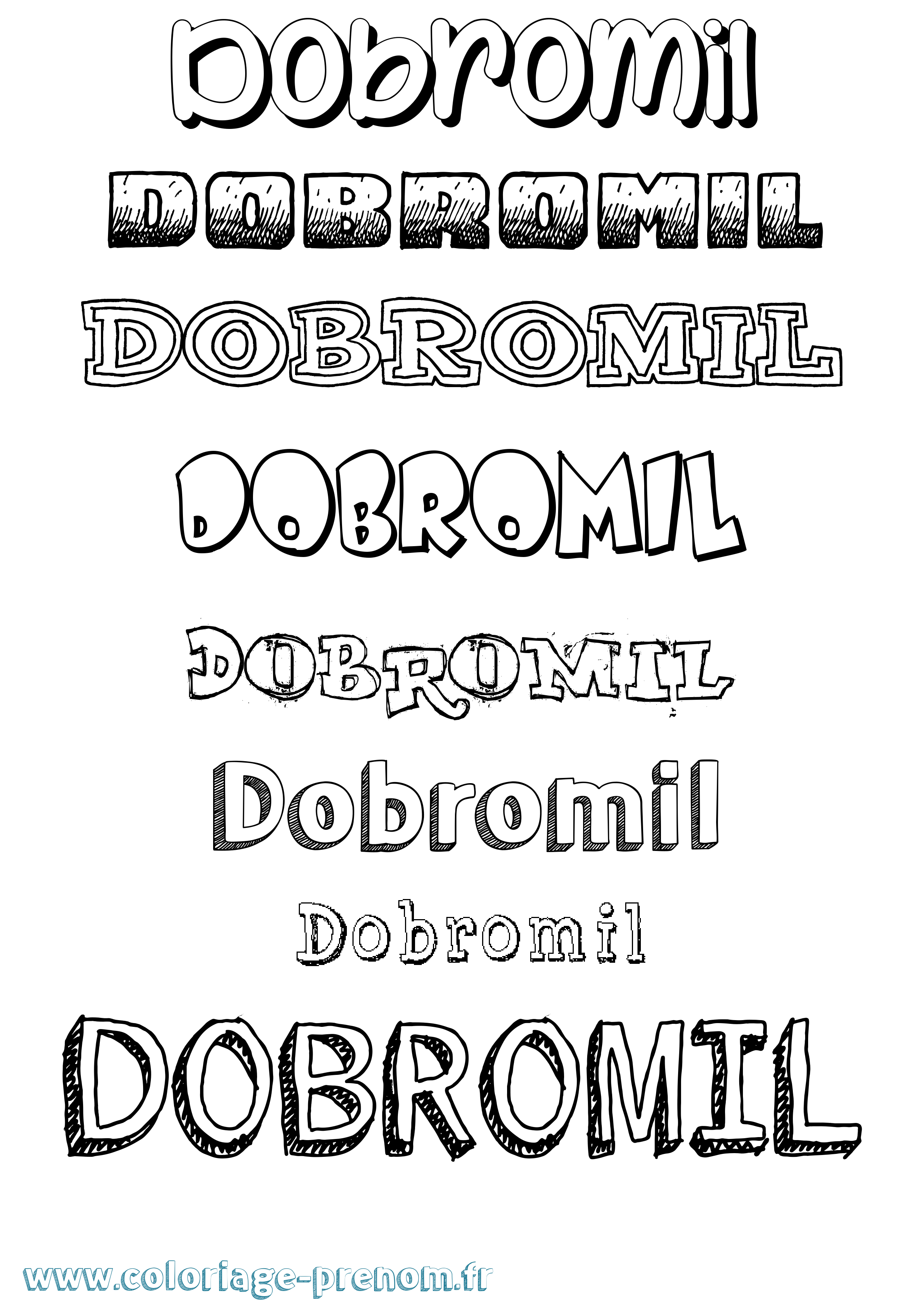 Coloriage Dobromil Dessiné Coloriage prénom Dobromil Dessiné