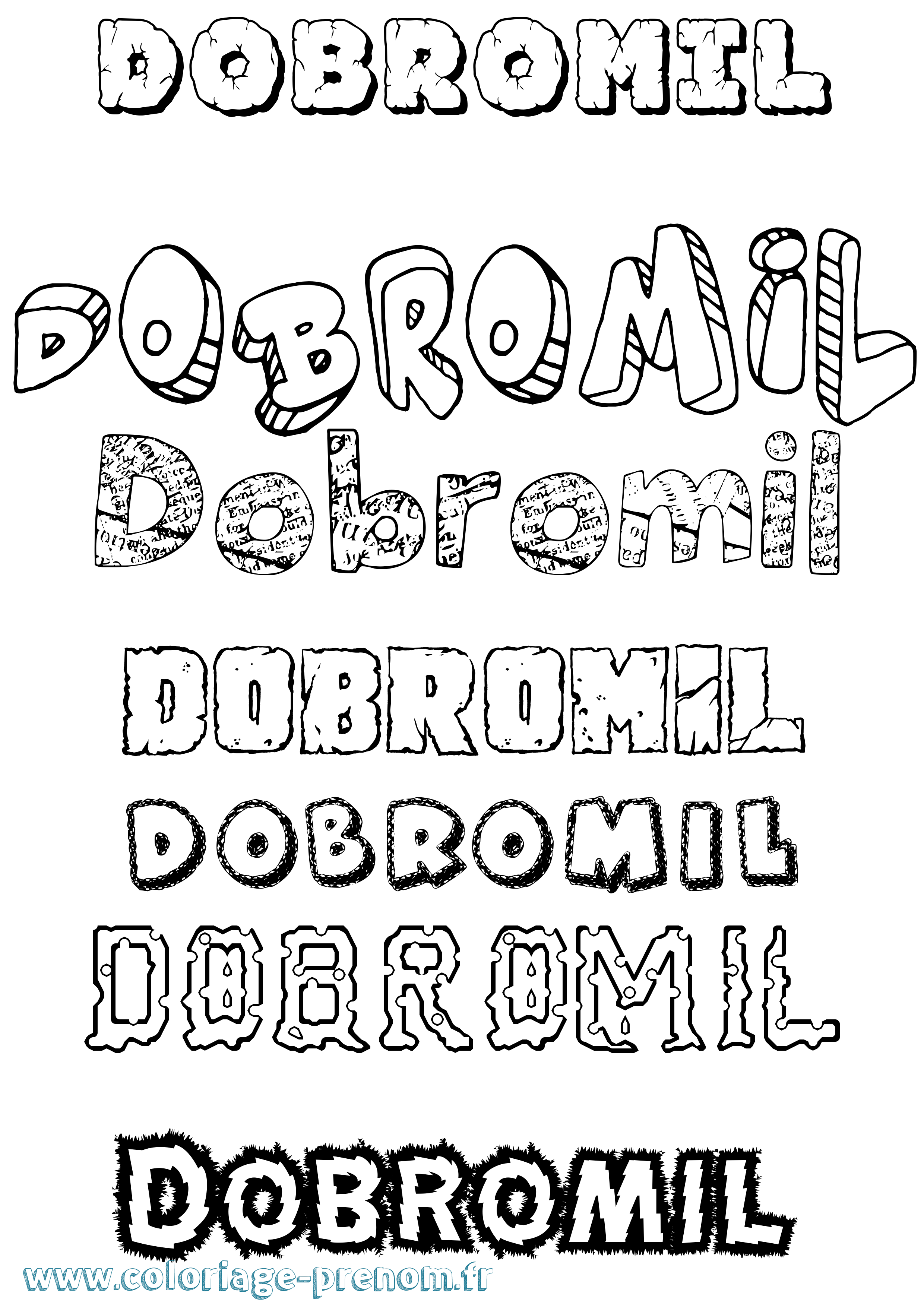 Coloriage prénom Dobromil Destructuré