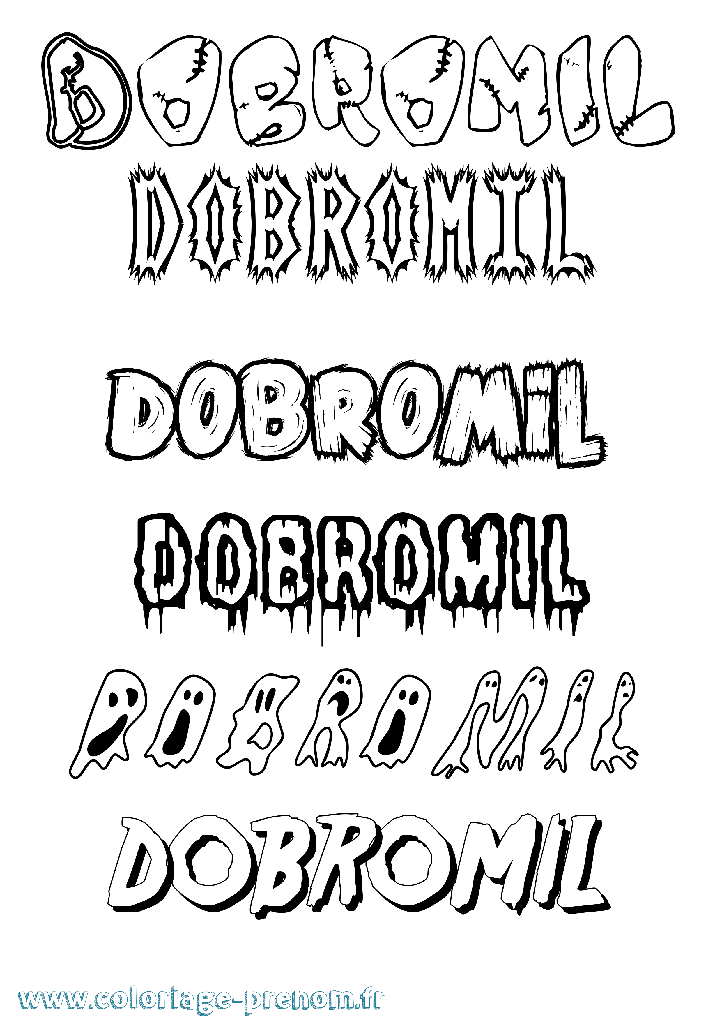 Coloriage Dobromil Frisson Coloriage prénom Dobromil Frisson