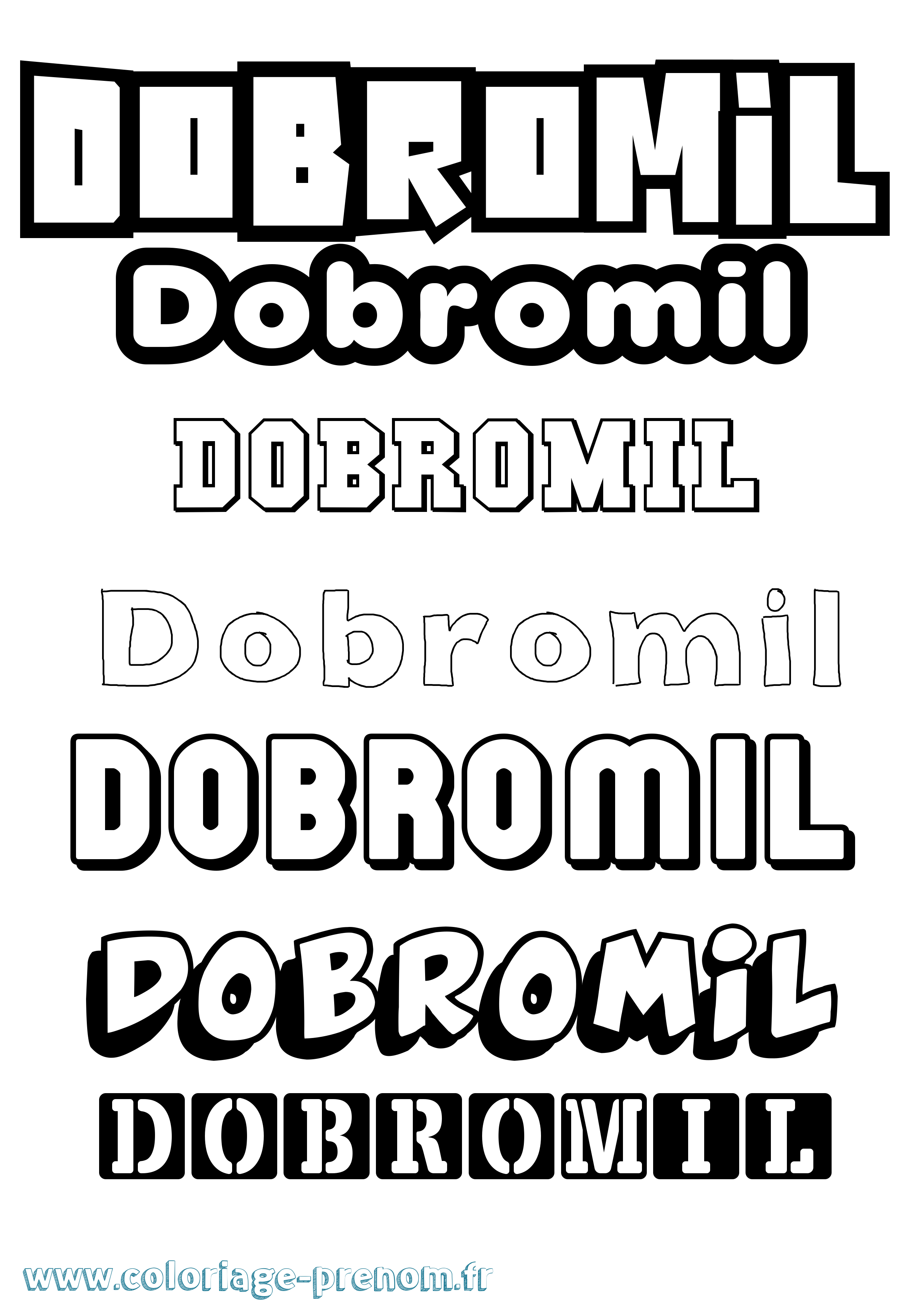 Coloriage Dobromil Simple Coloriage prénom Dobromil Simple