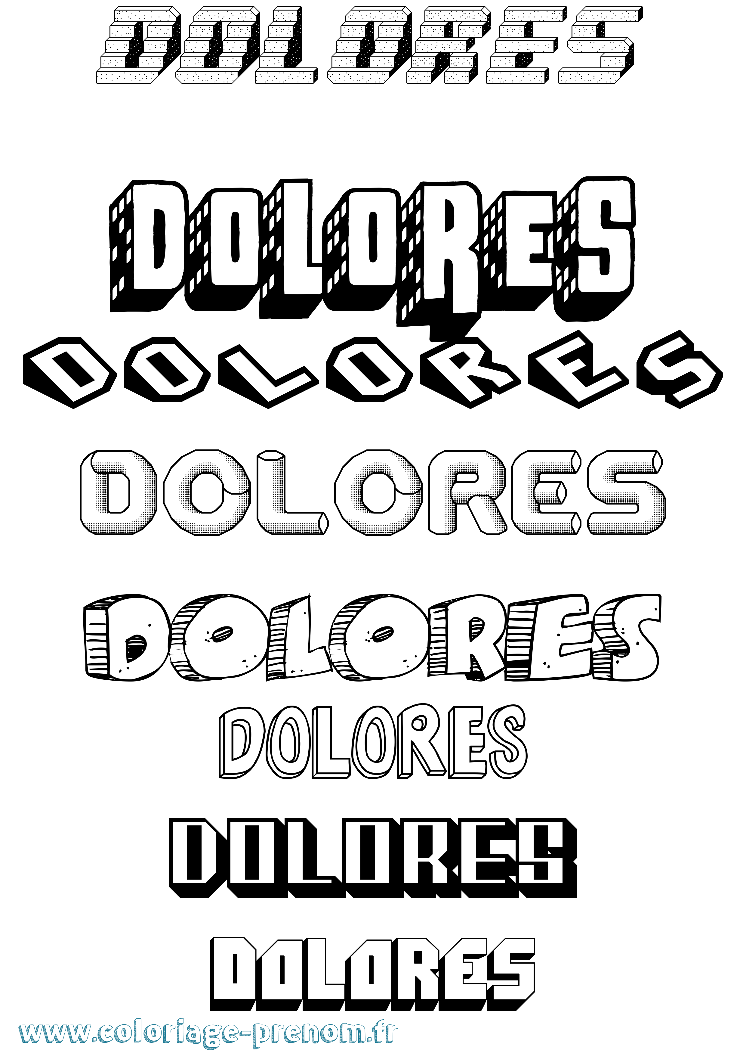Coloriage du prénom Dolores : à Imprimer ou Télécharger facilement