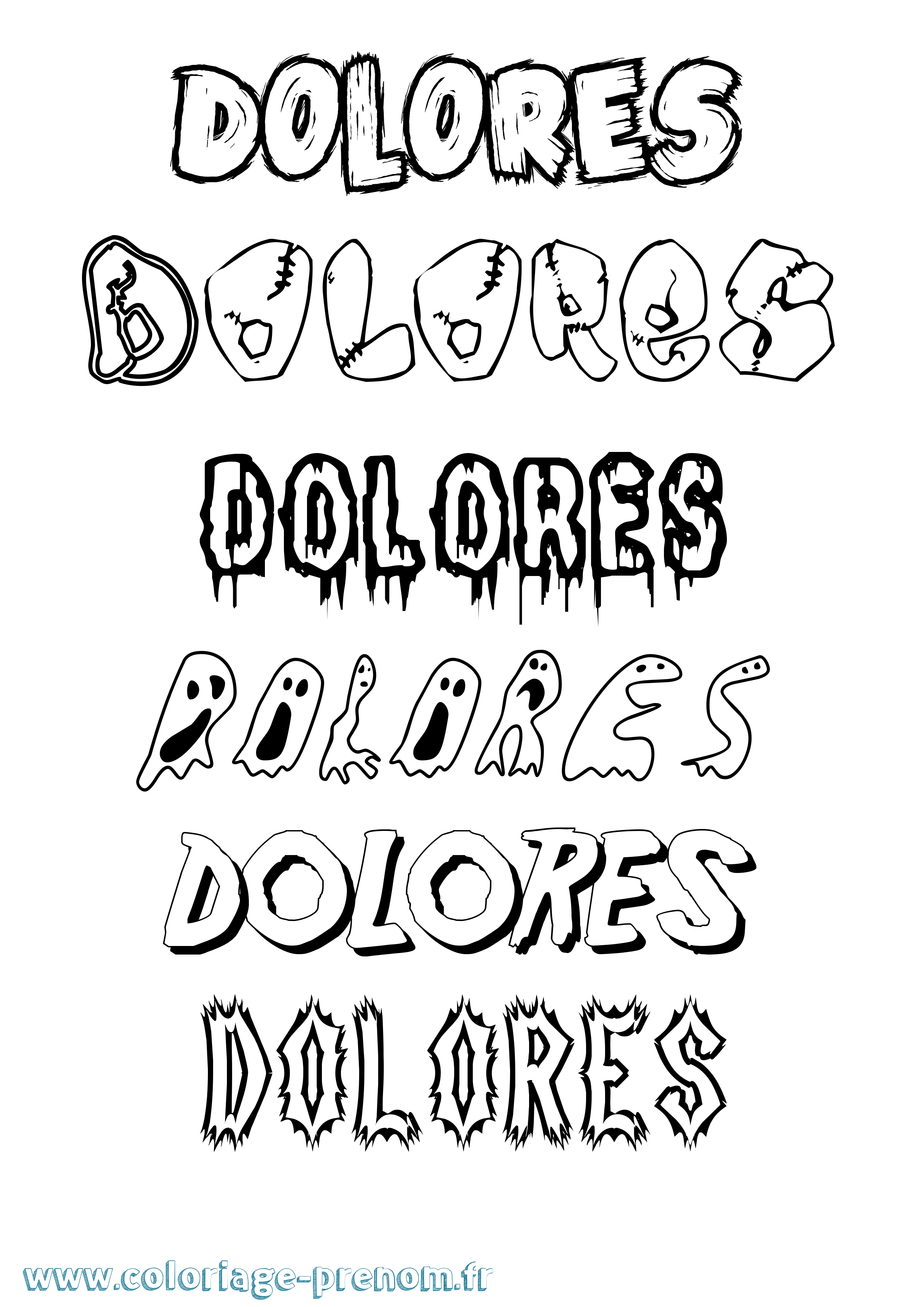 Coloriage du prénom Dolores : à Imprimer ou Télécharger facilement