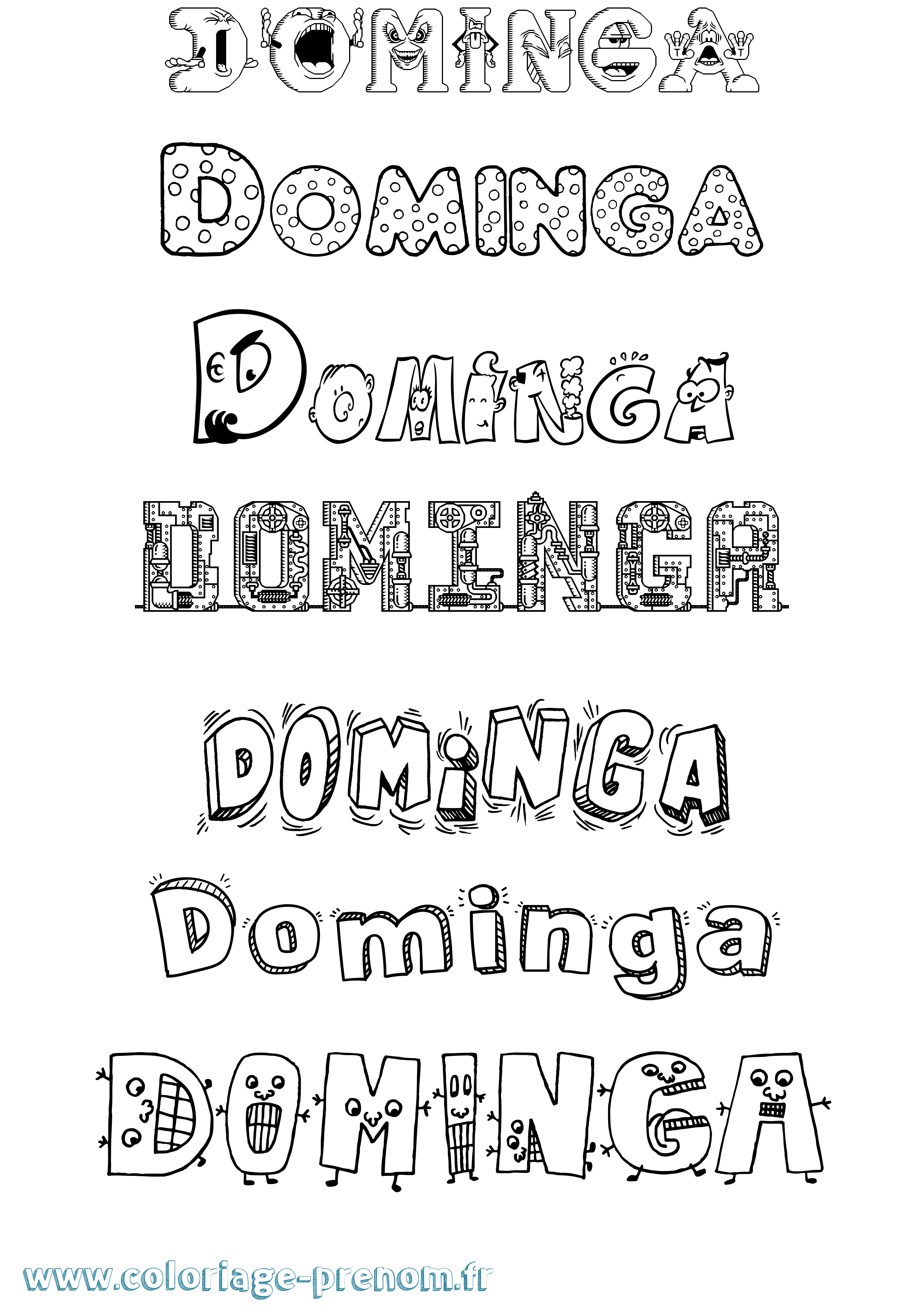 Coloriage prénom Dominga Fun