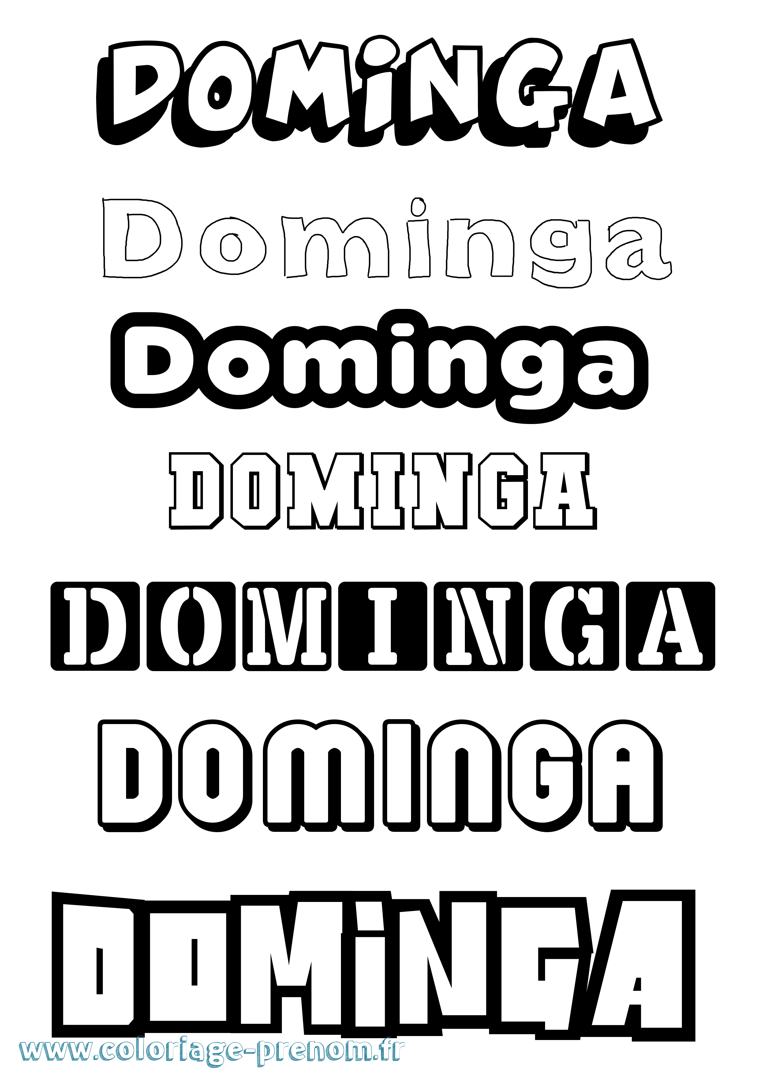 Coloriage prénom Dominga Simple
