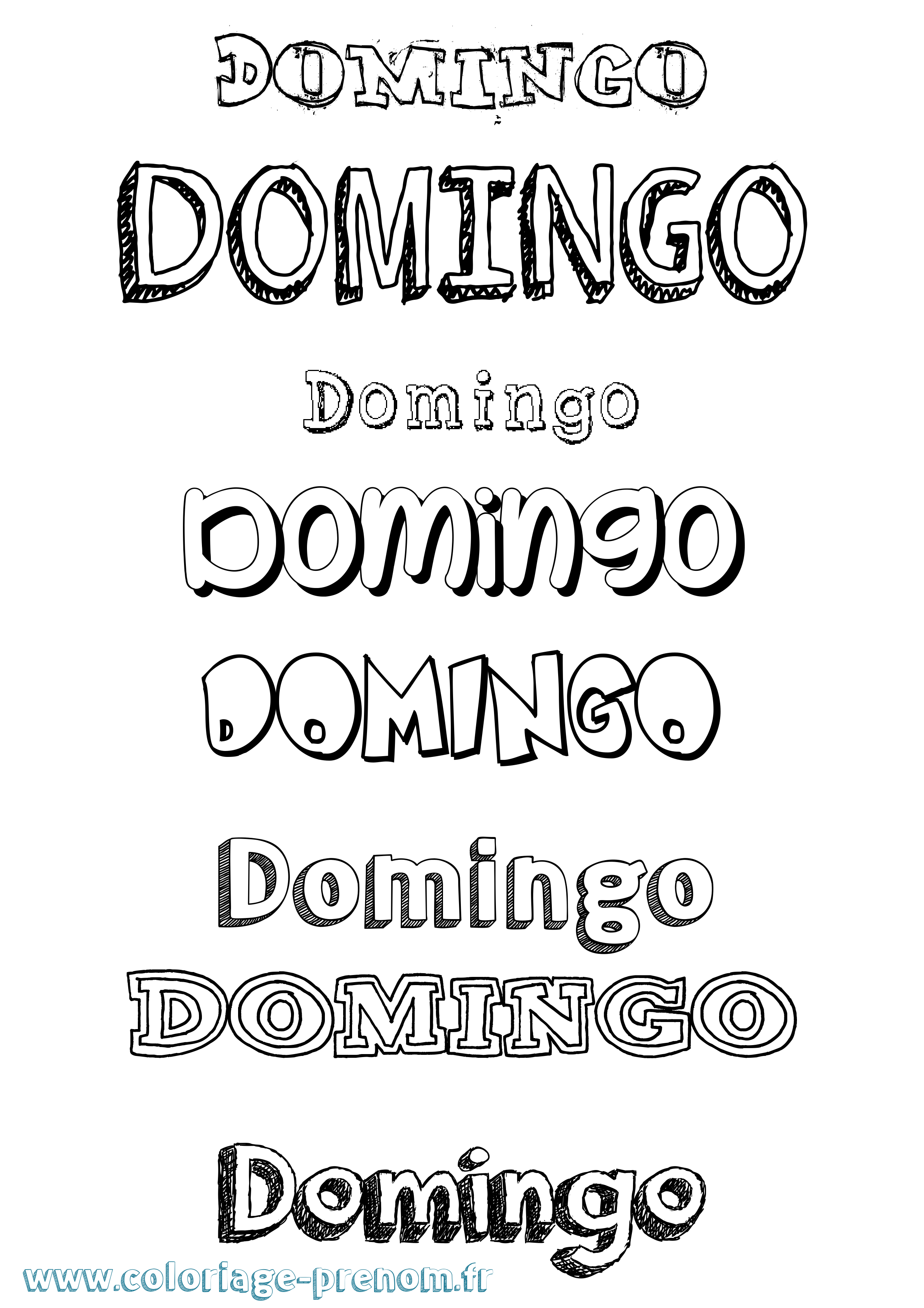 Coloriage prénom Domingo Dessiné