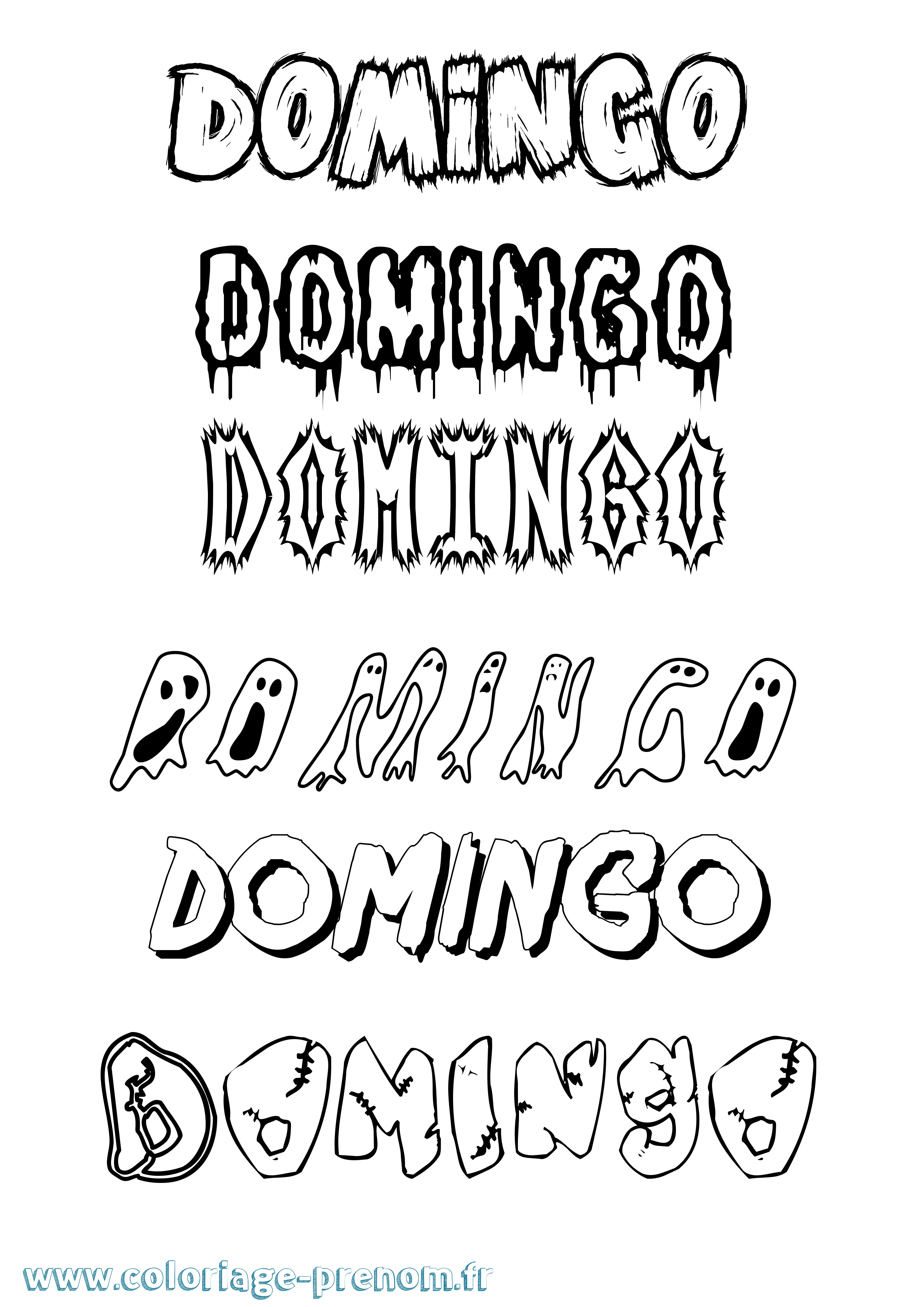 Coloriage prénom Domingo Frisson