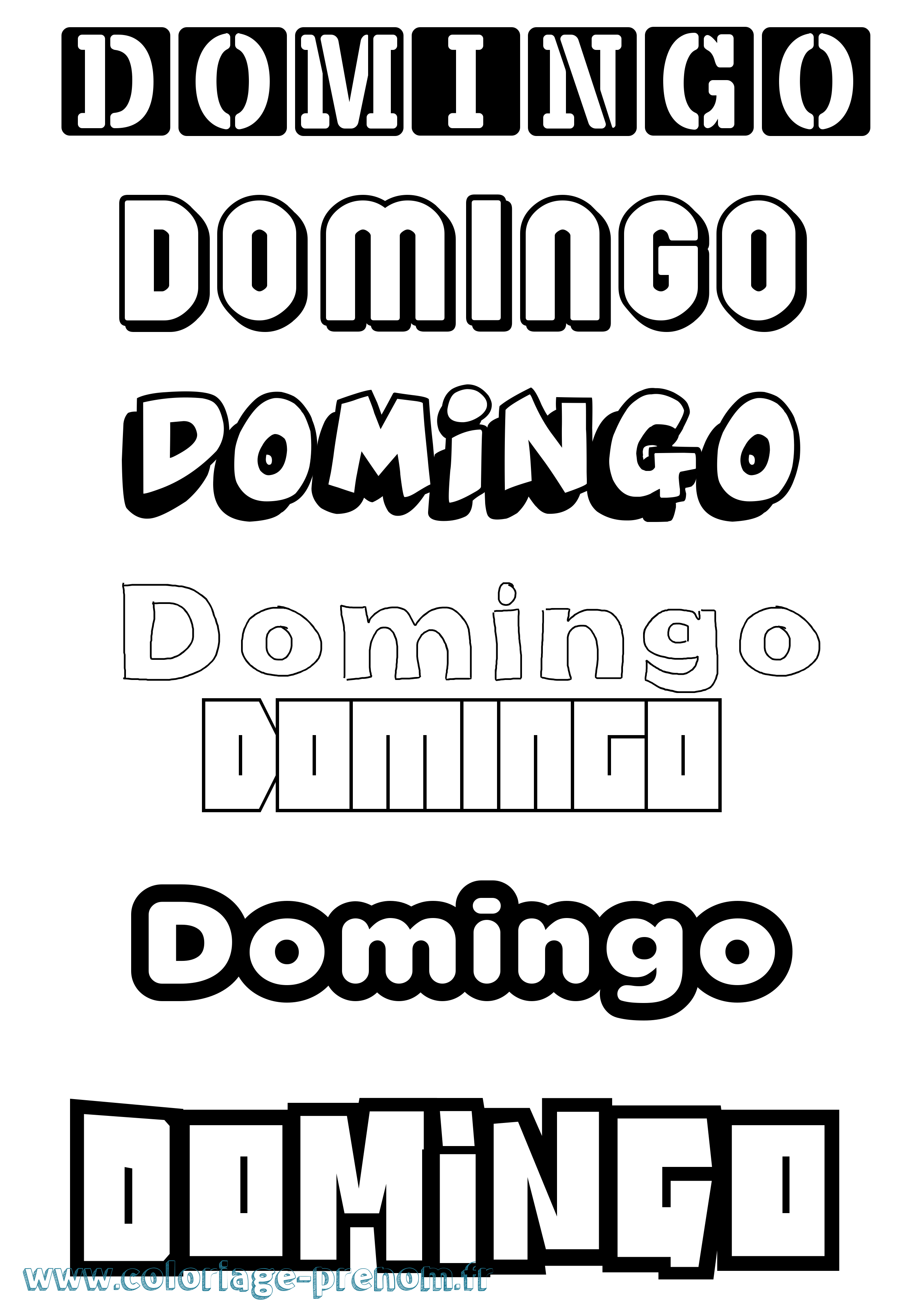 Coloriage prénom Domingo Simple