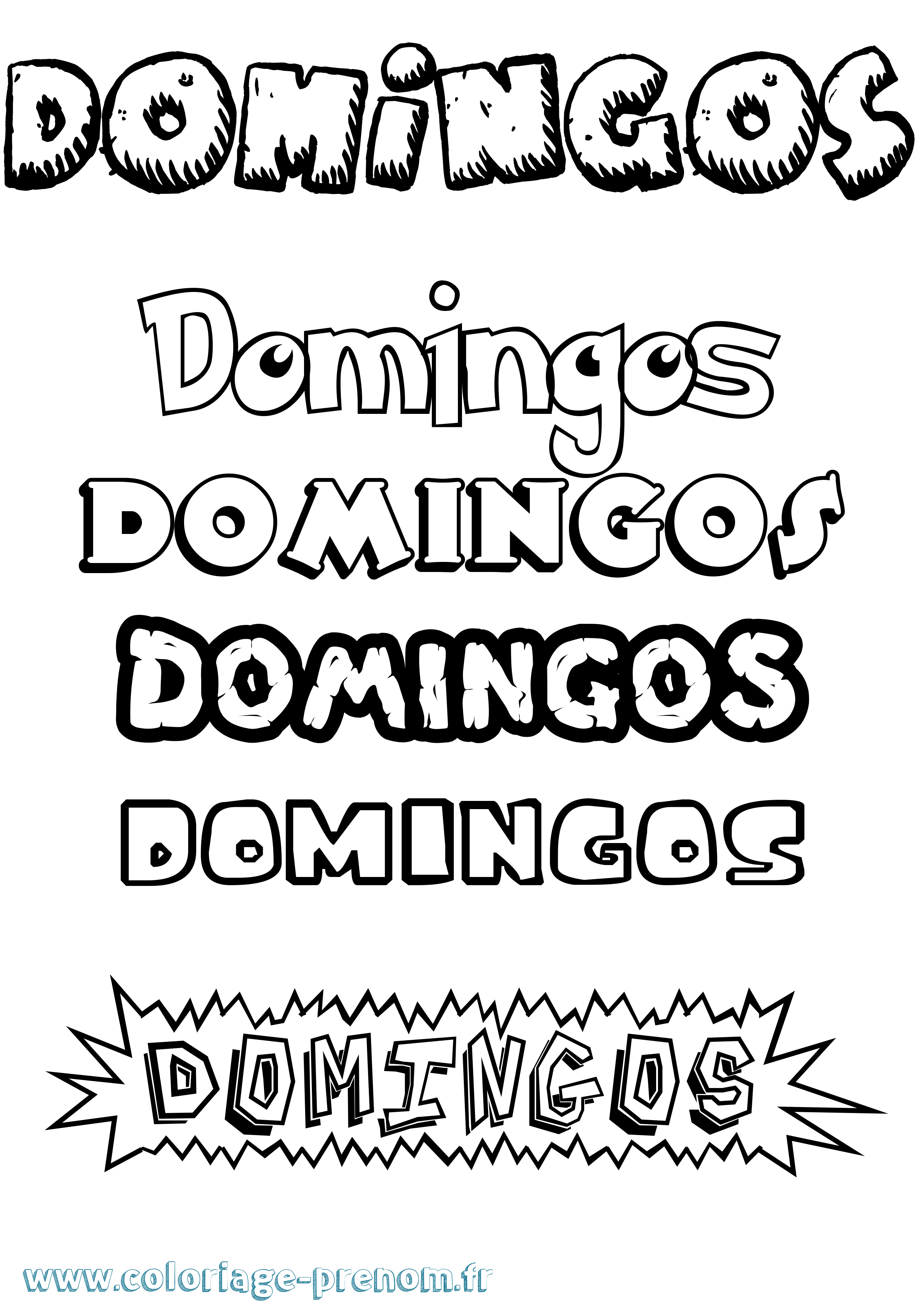 Coloriage prénom Domingos Dessin Animé