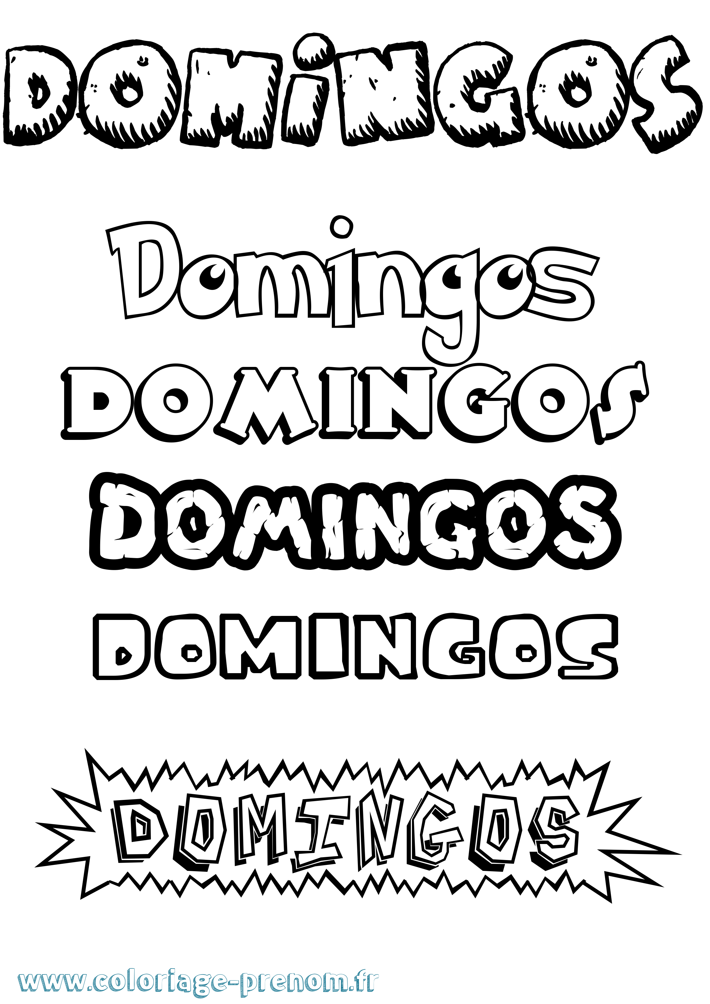 Coloriage Domingos Dessin Animé Coloriage prénom Domingos Dessin Animé