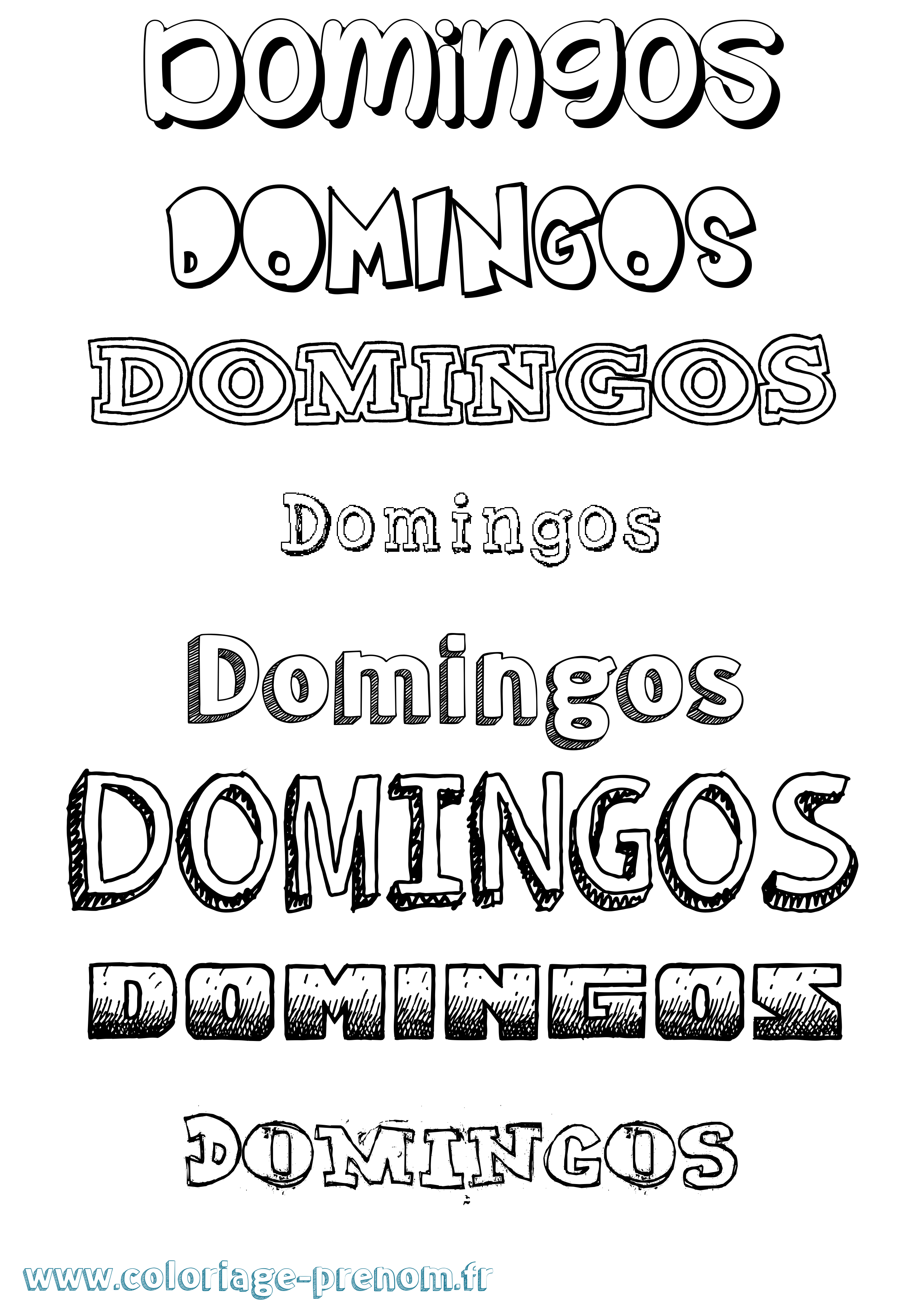 Coloriage Domingos Dessiné Coloriage prénom Domingos Dessiné