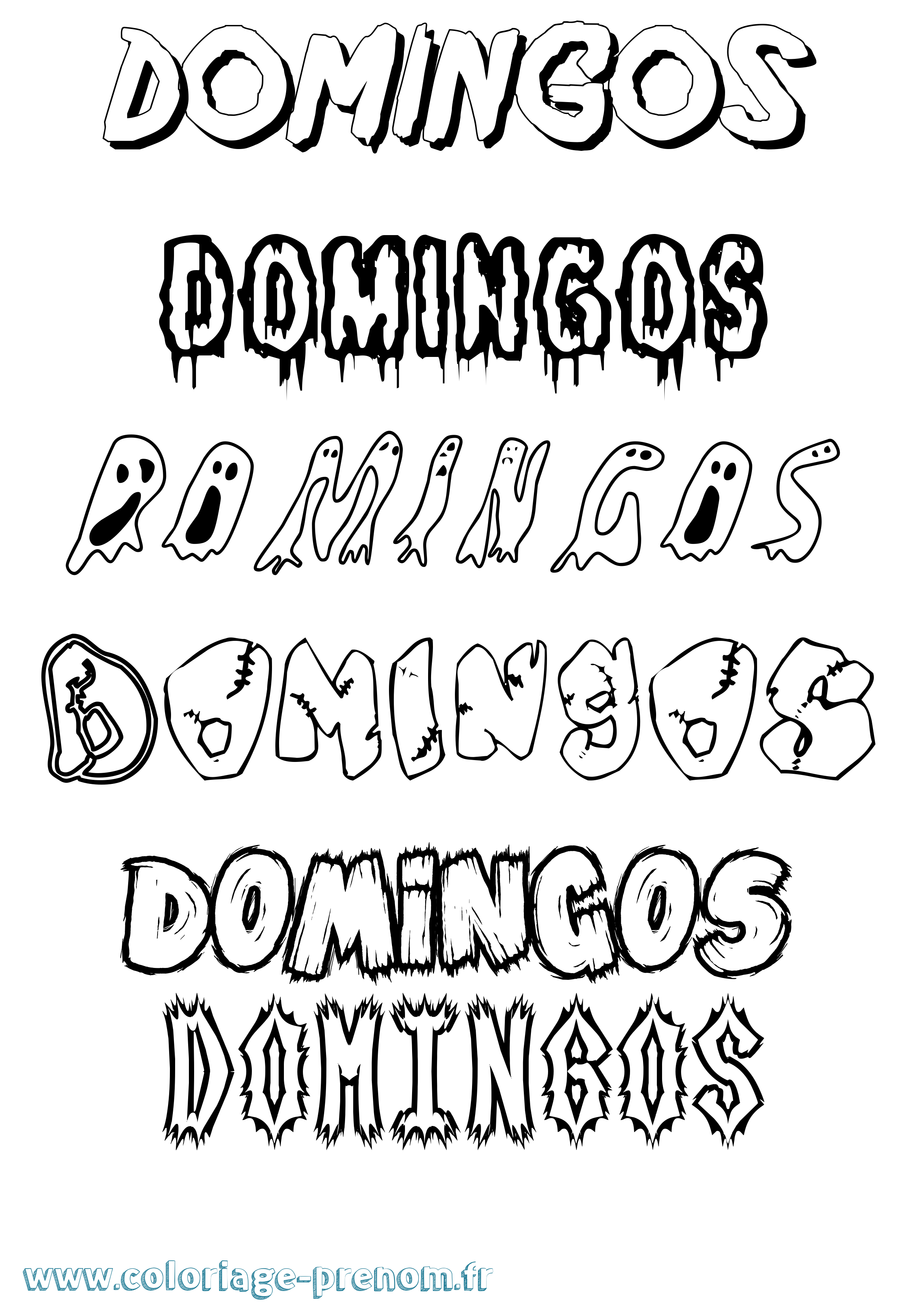 Coloriage Domingos Frisson Coloriage prénom Domingos Frisson