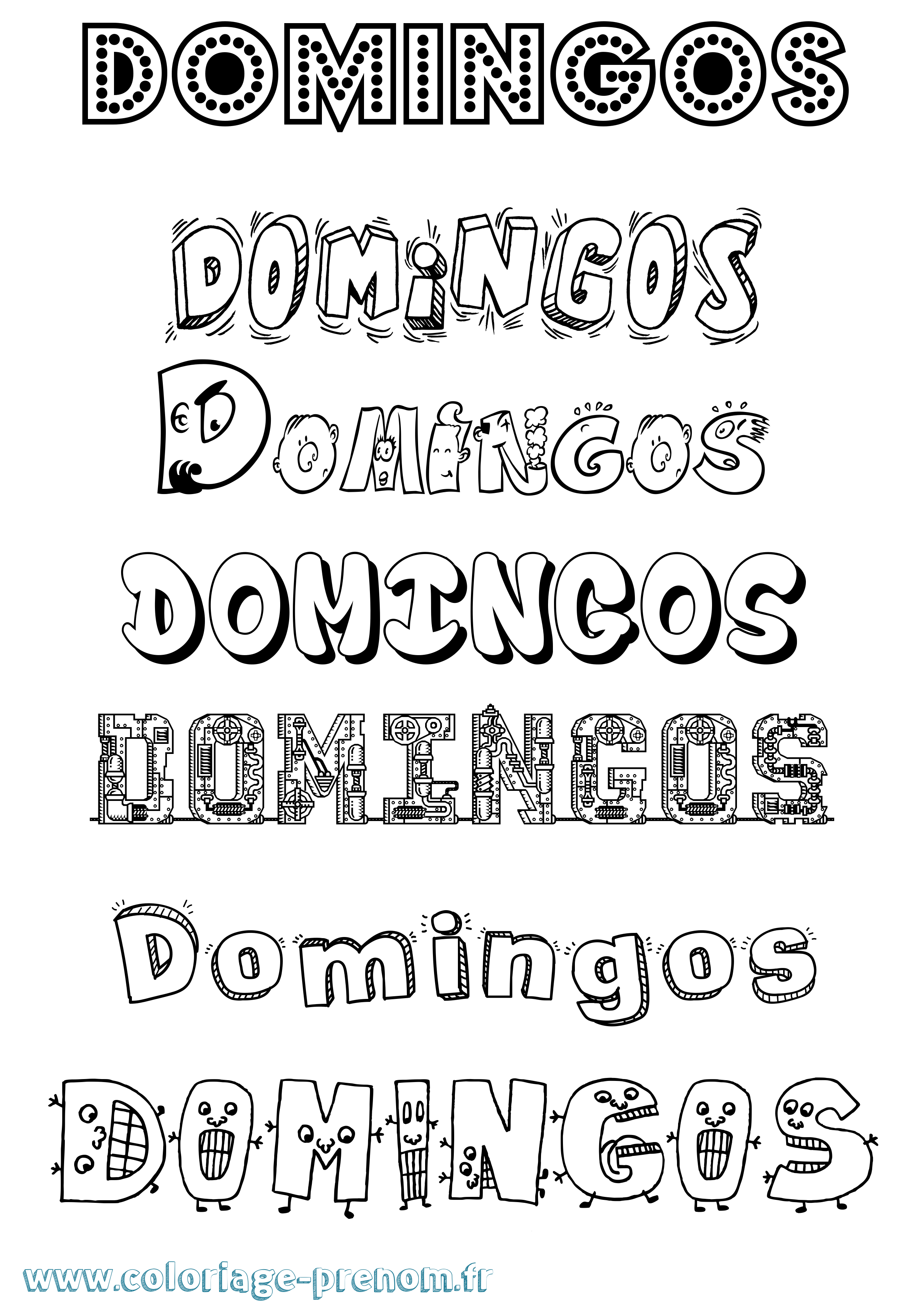 Coloriage prénom Domingos Fun