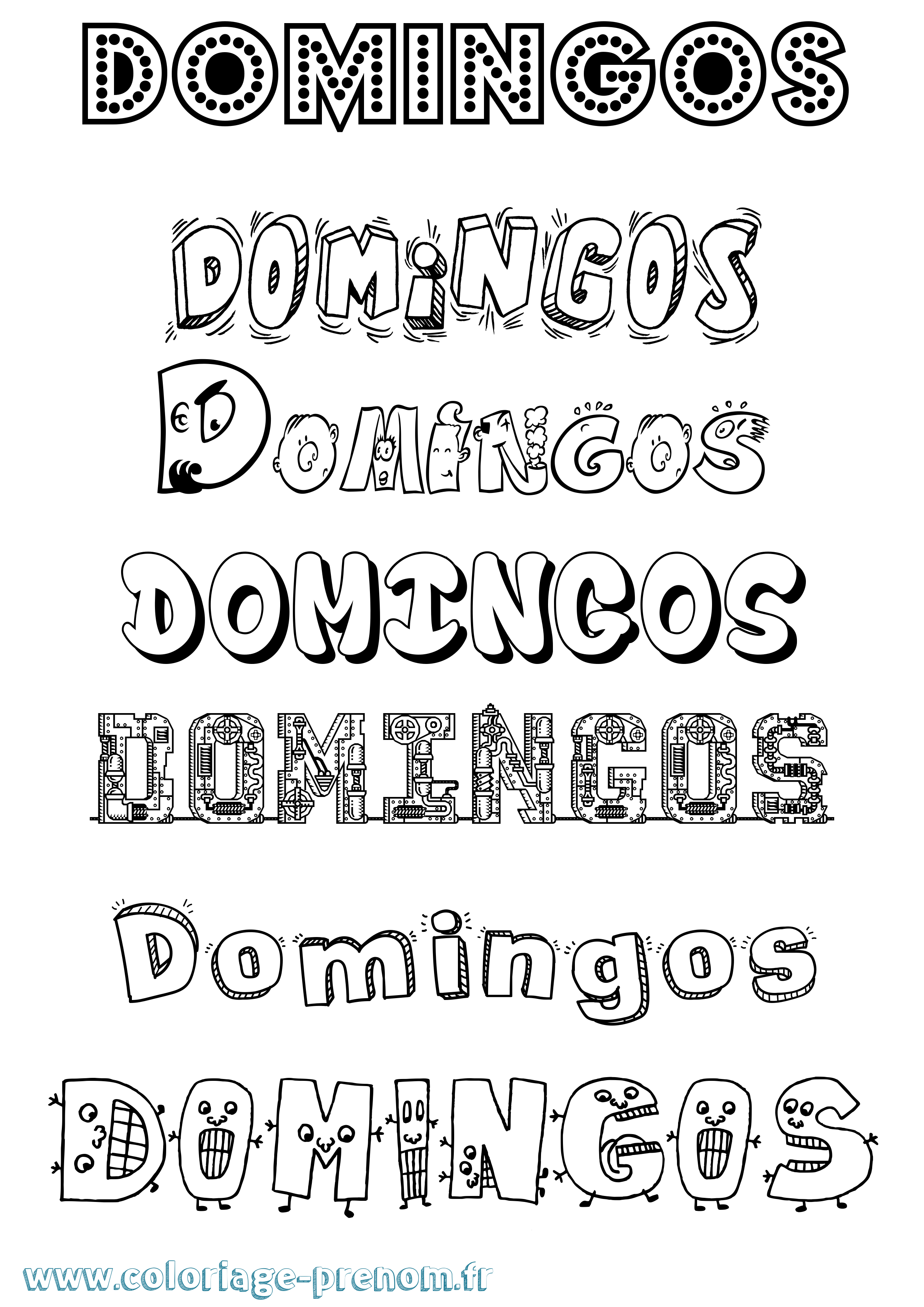 Coloriage Domingos Fun Coloriage prénom Domingos Fun