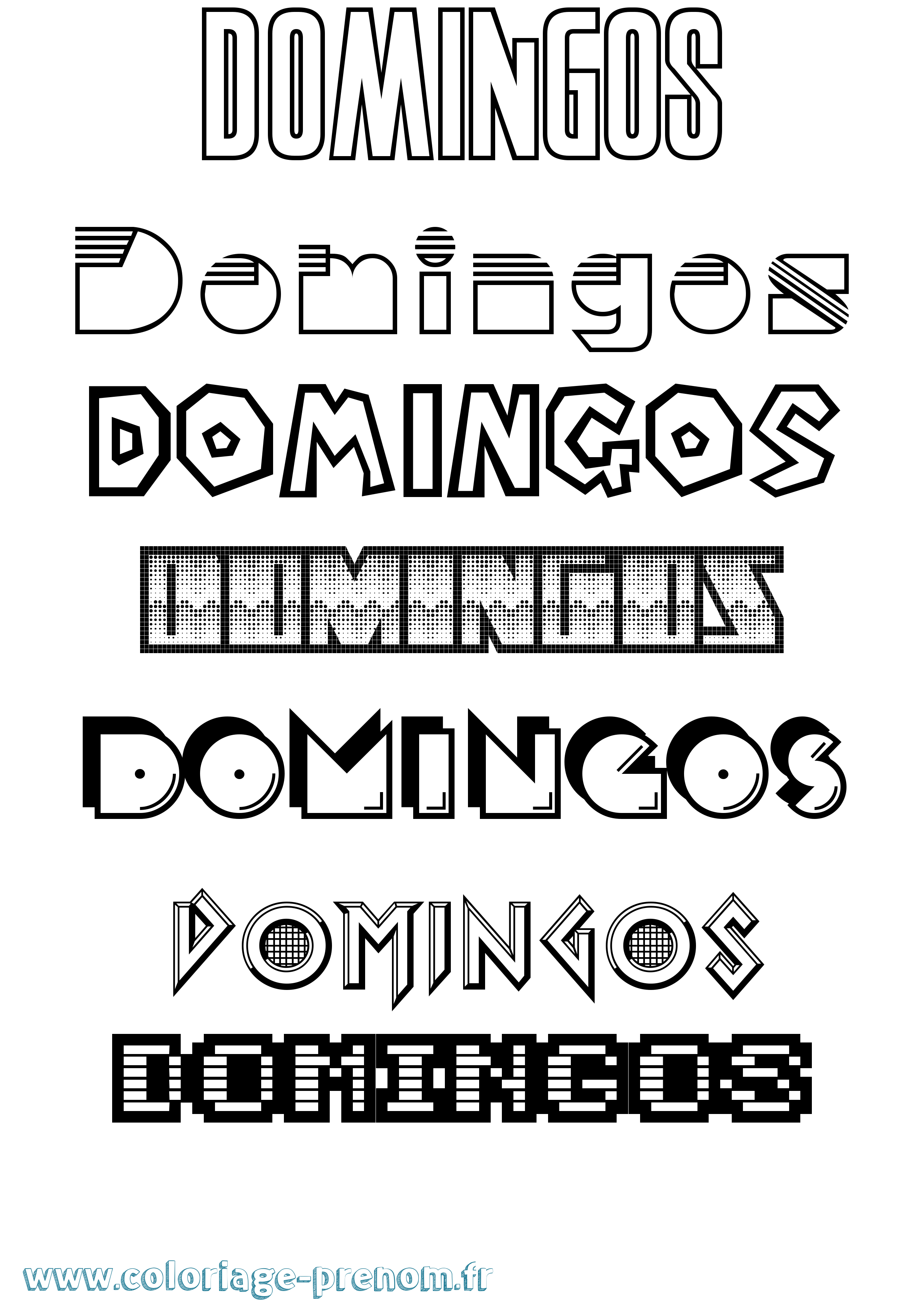 Coloriage Domingos Jeux Vidéos Coloriage prénom Domingos Jeux Vidéos