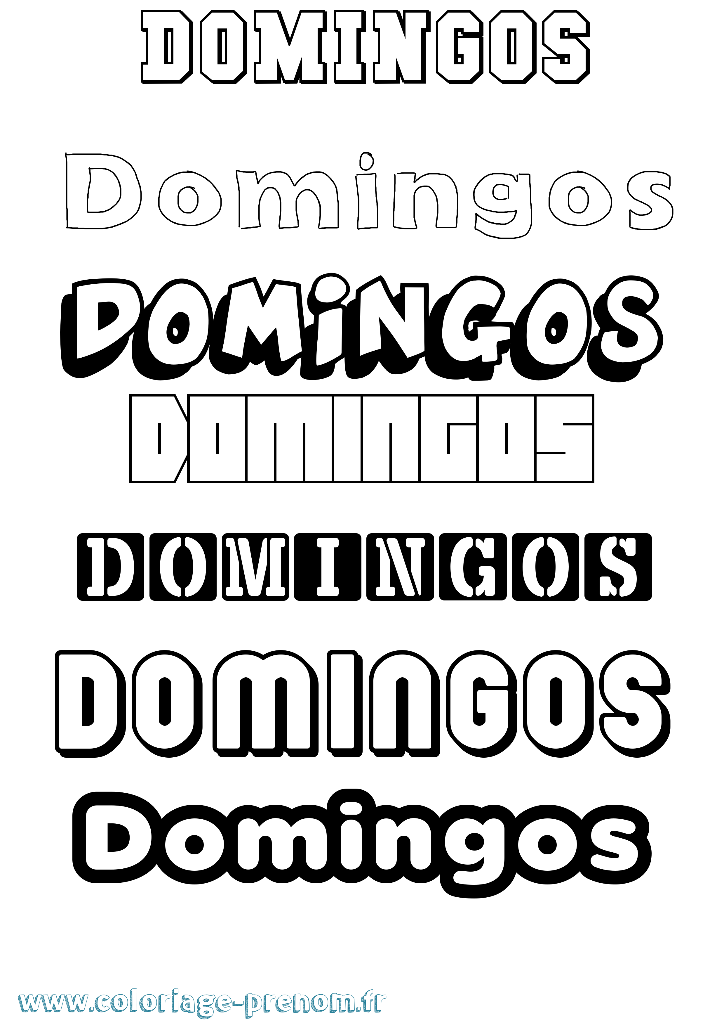 Coloriage Domingos Simple Coloriage prénom Domingos Simple
