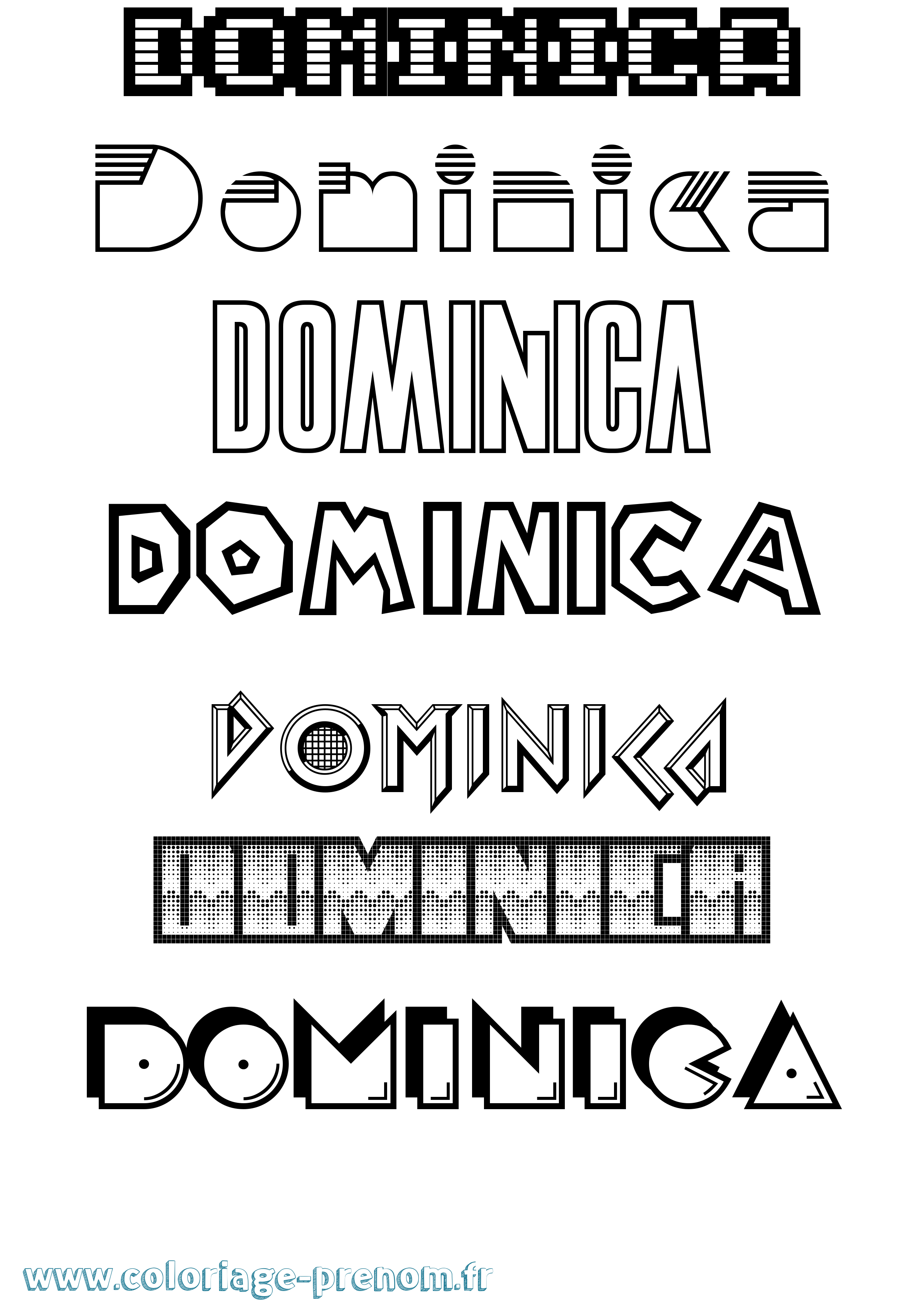 Coloriage Dominica Jeux Vidéos Coloriage prénom Dominica Jeux Vidéos