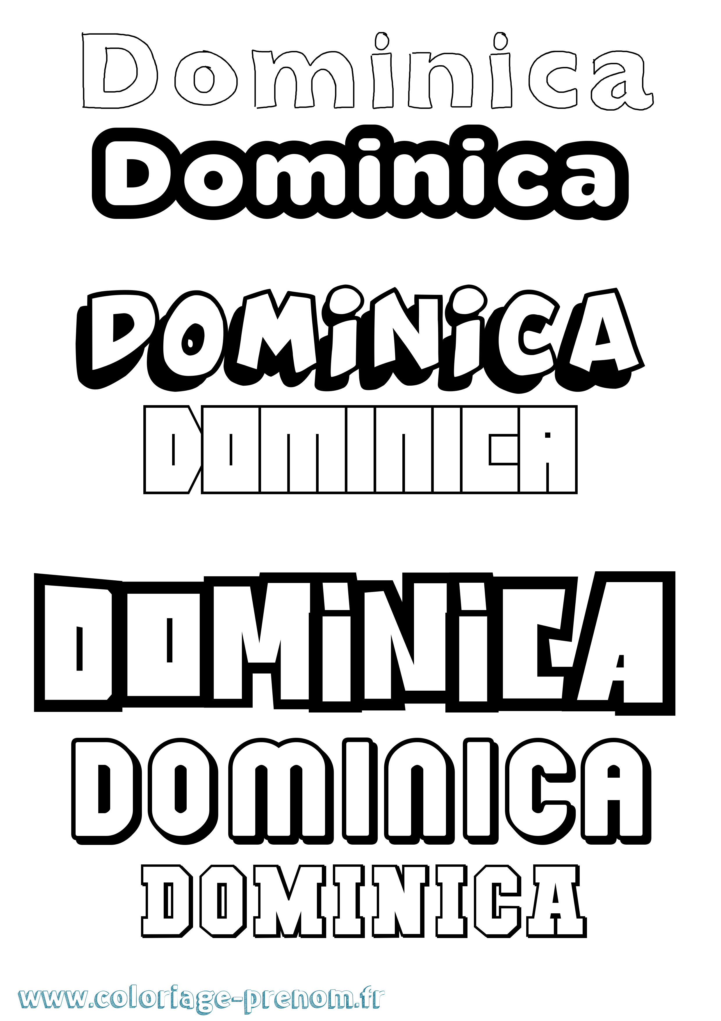 Coloriage prénom Dominica Simple