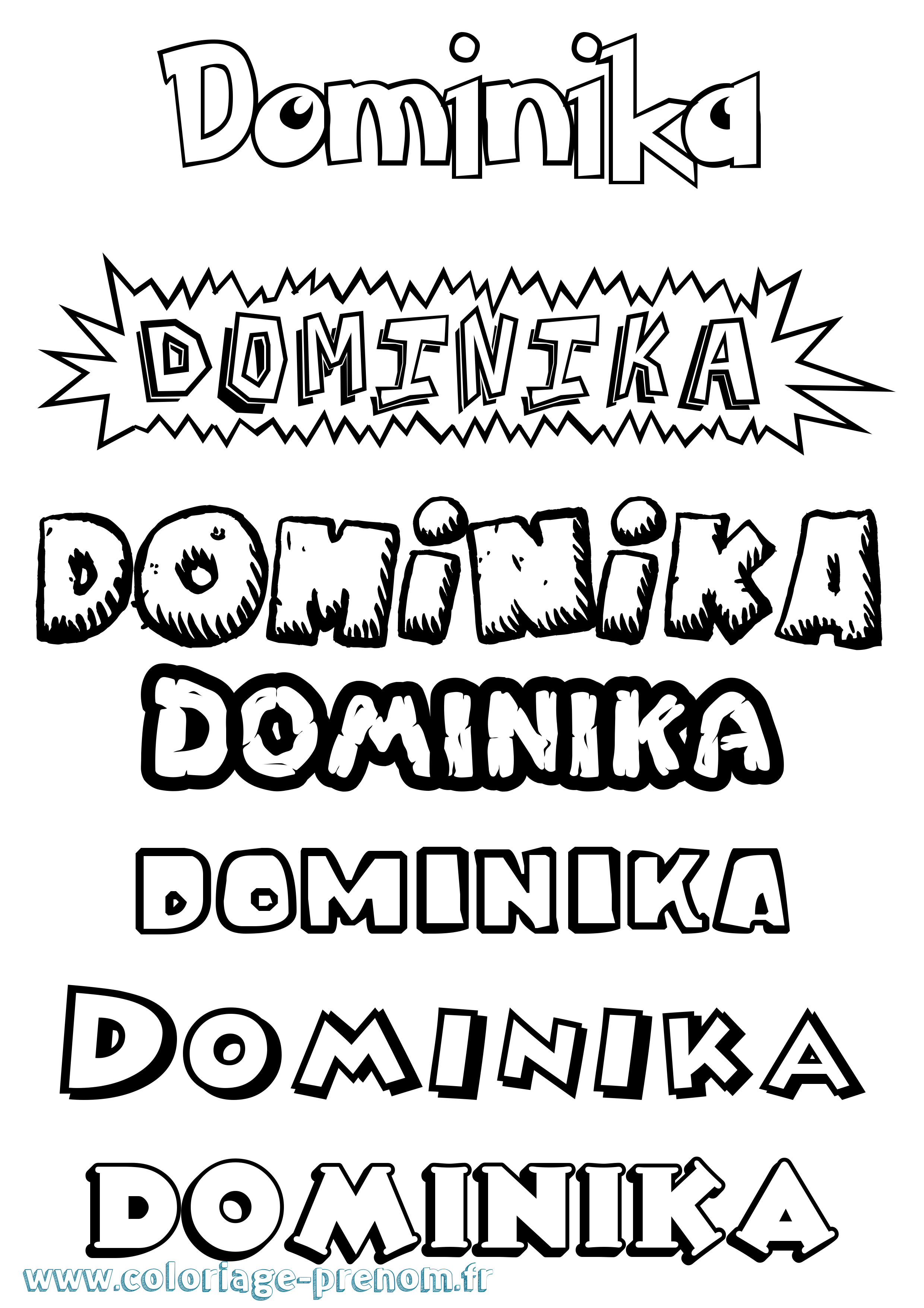 Coloriage Dominika Dessin Animé Coloriage prénom Dominika Dessin Animé