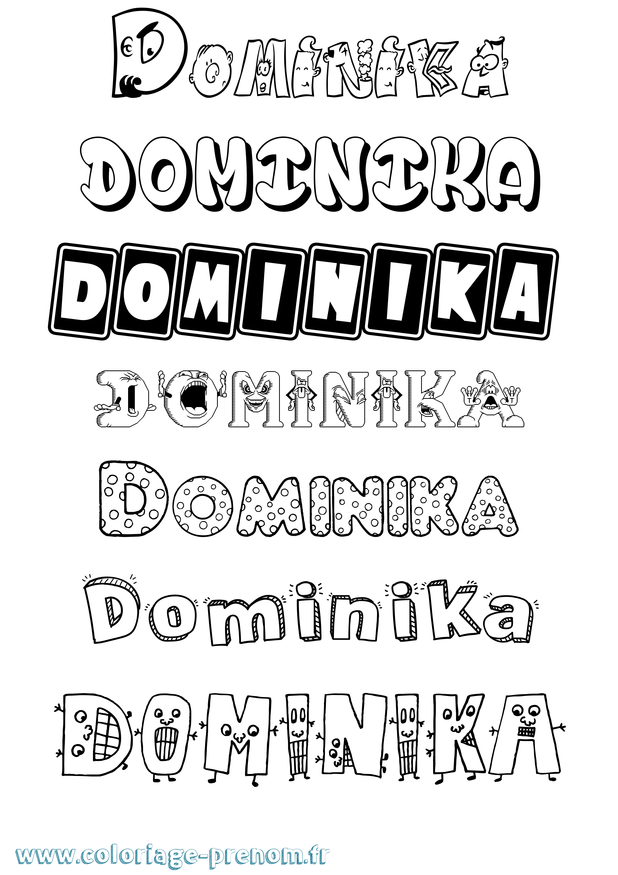 Coloriage prénom Dominika Fun