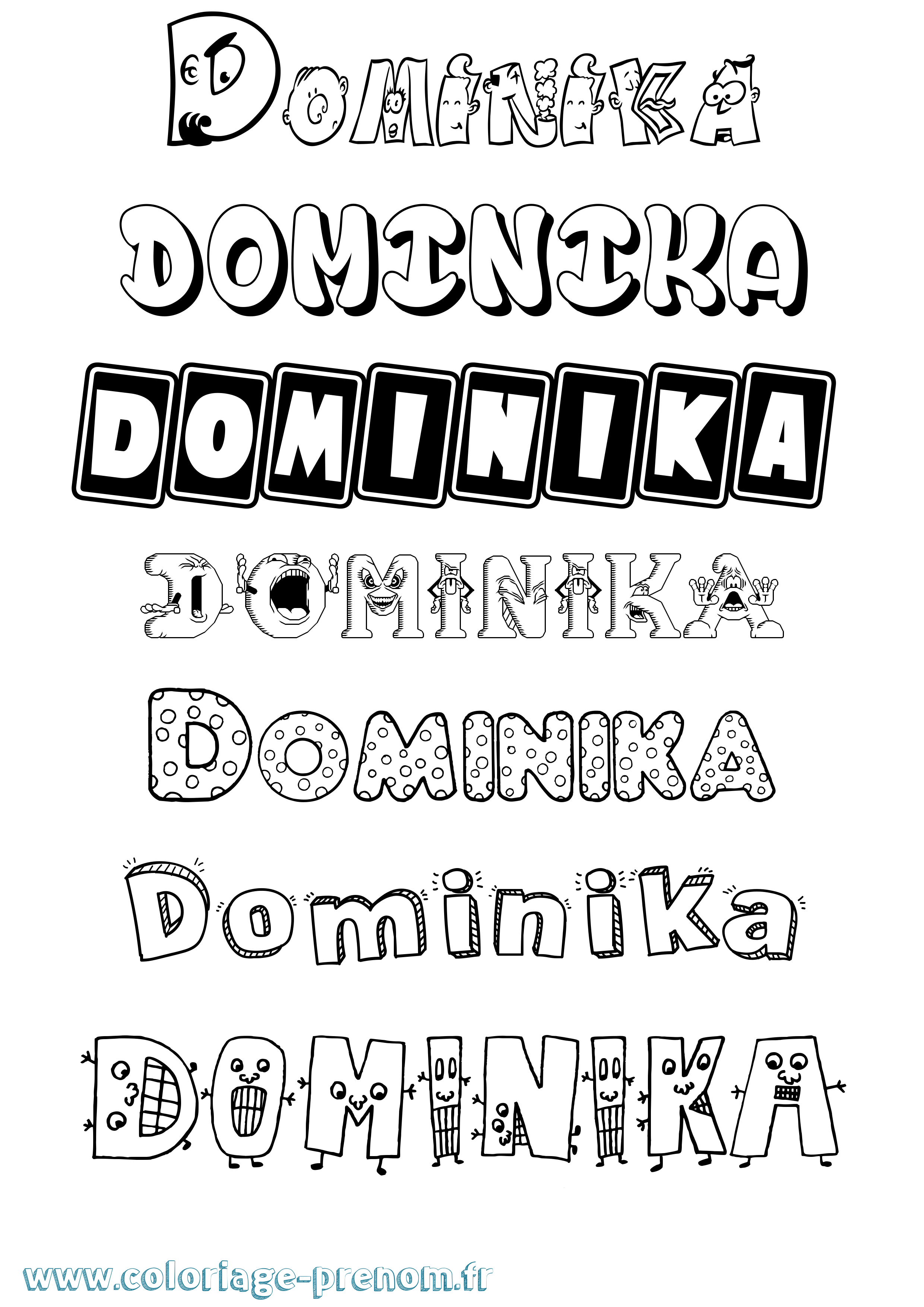 Coloriage Dominika Fun Coloriage prénom Dominika Fun