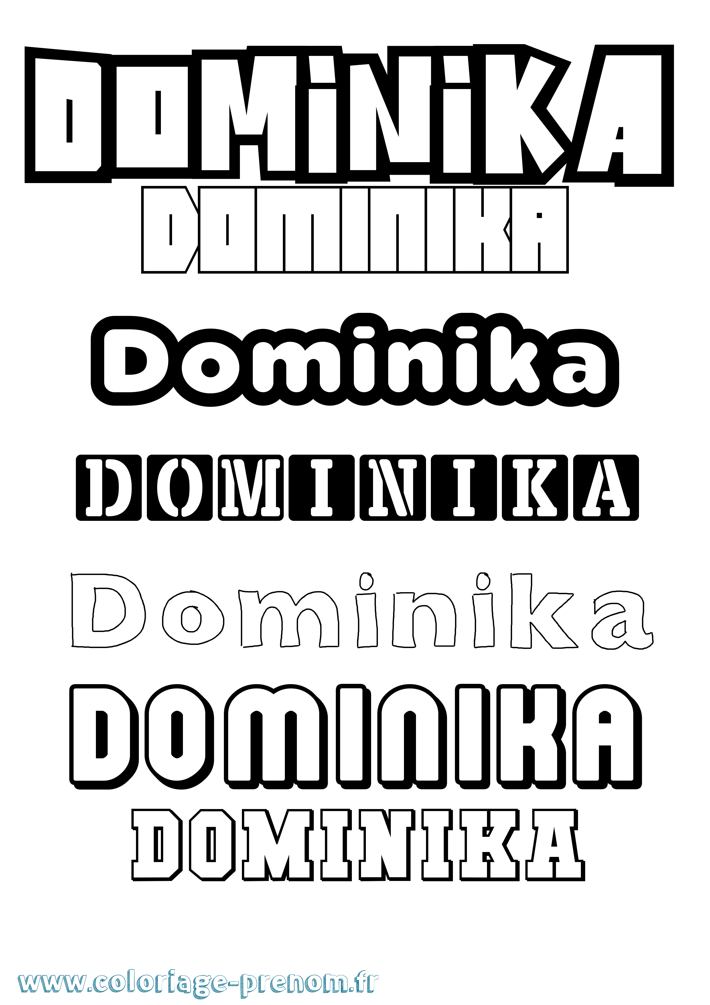Coloriage Dominika Simple Coloriage prénom Dominika Simple
