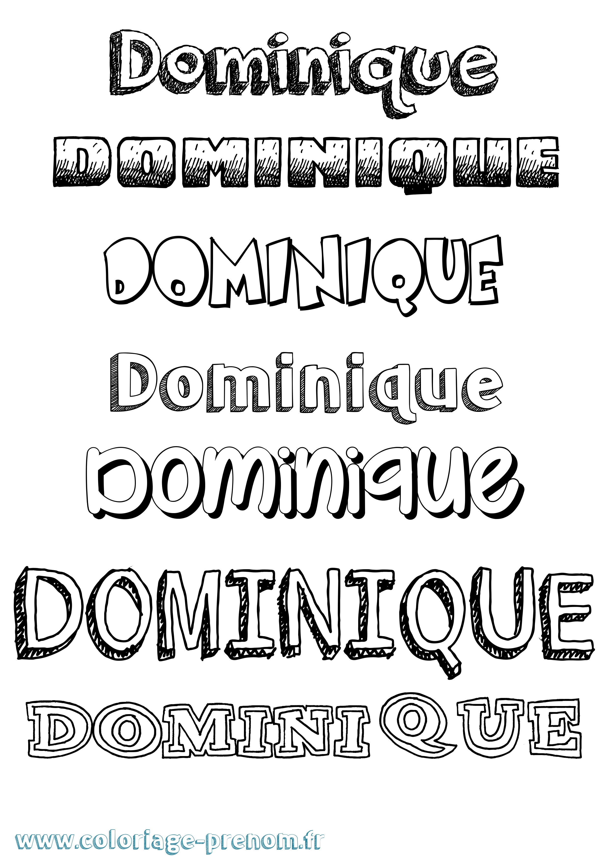 Coloriage prénom Dominique
