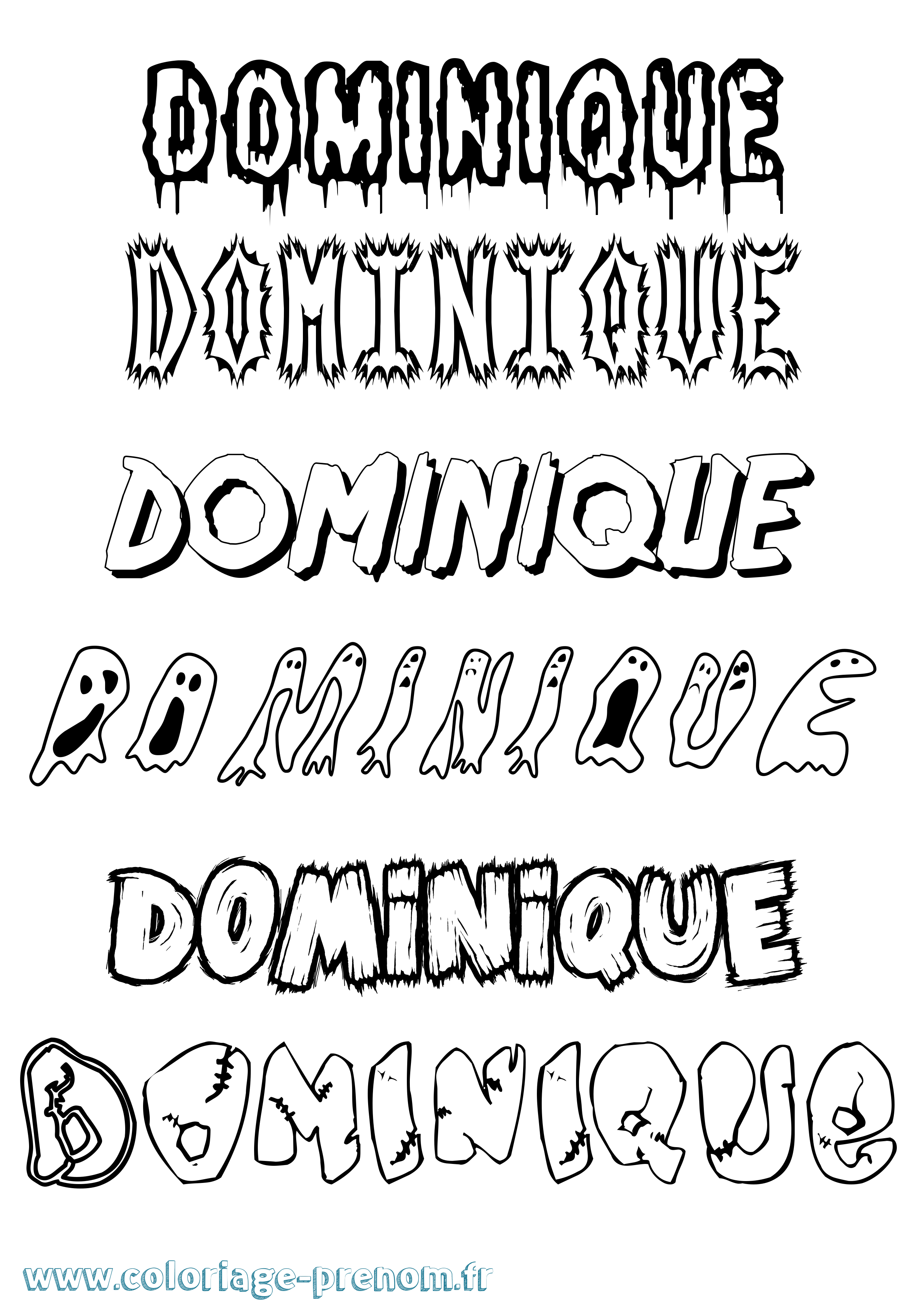 Coloriage prénom Dominique