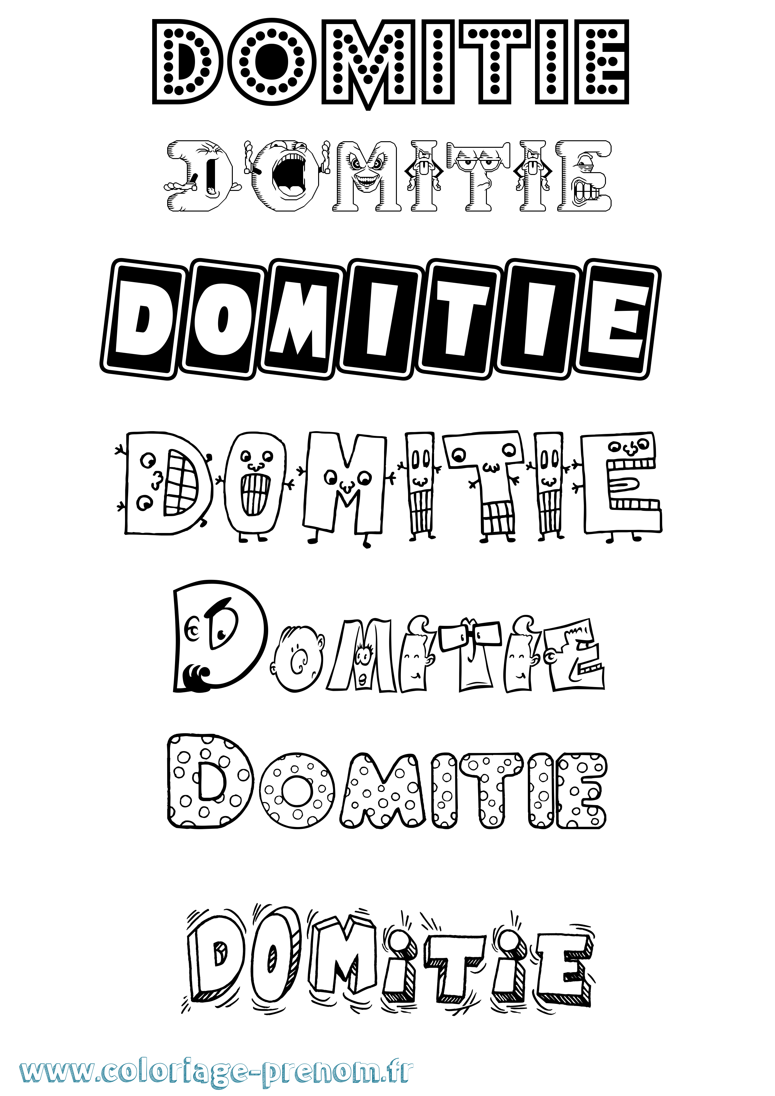 Coloriage prénom Domitie Fun