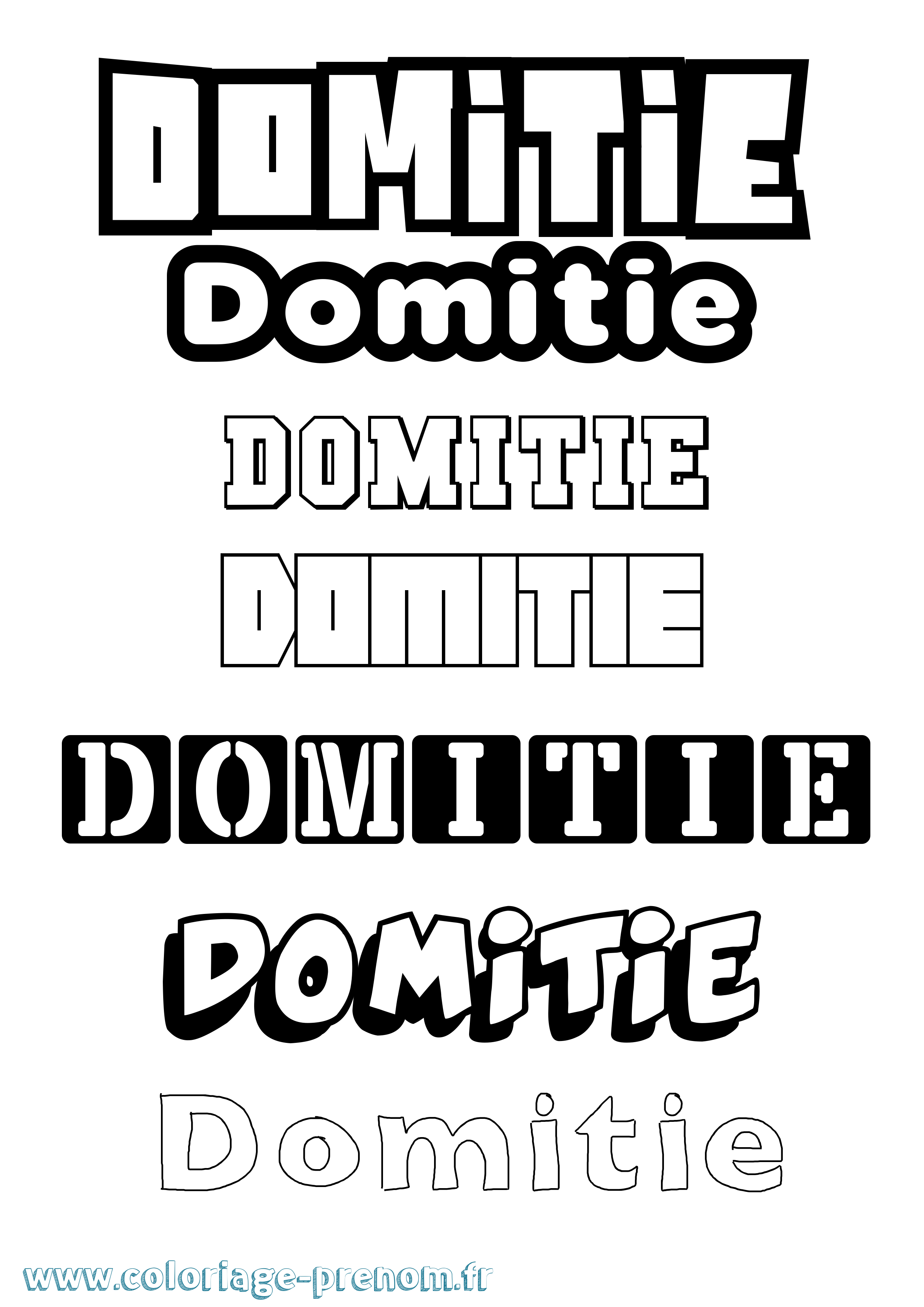 Coloriage prénom Domitie Simple